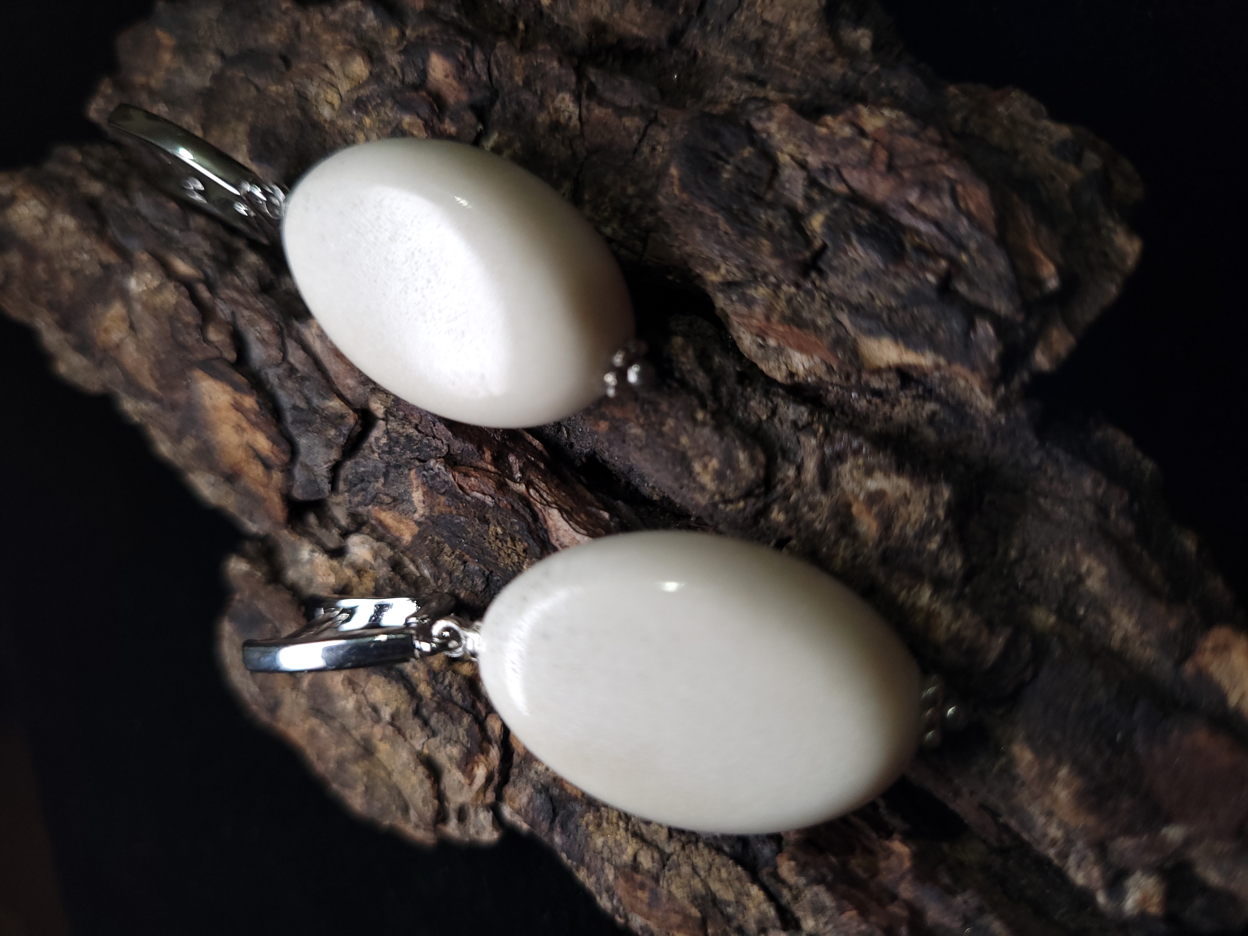 Auskarai iš briedžio rago / Moose antler earrings