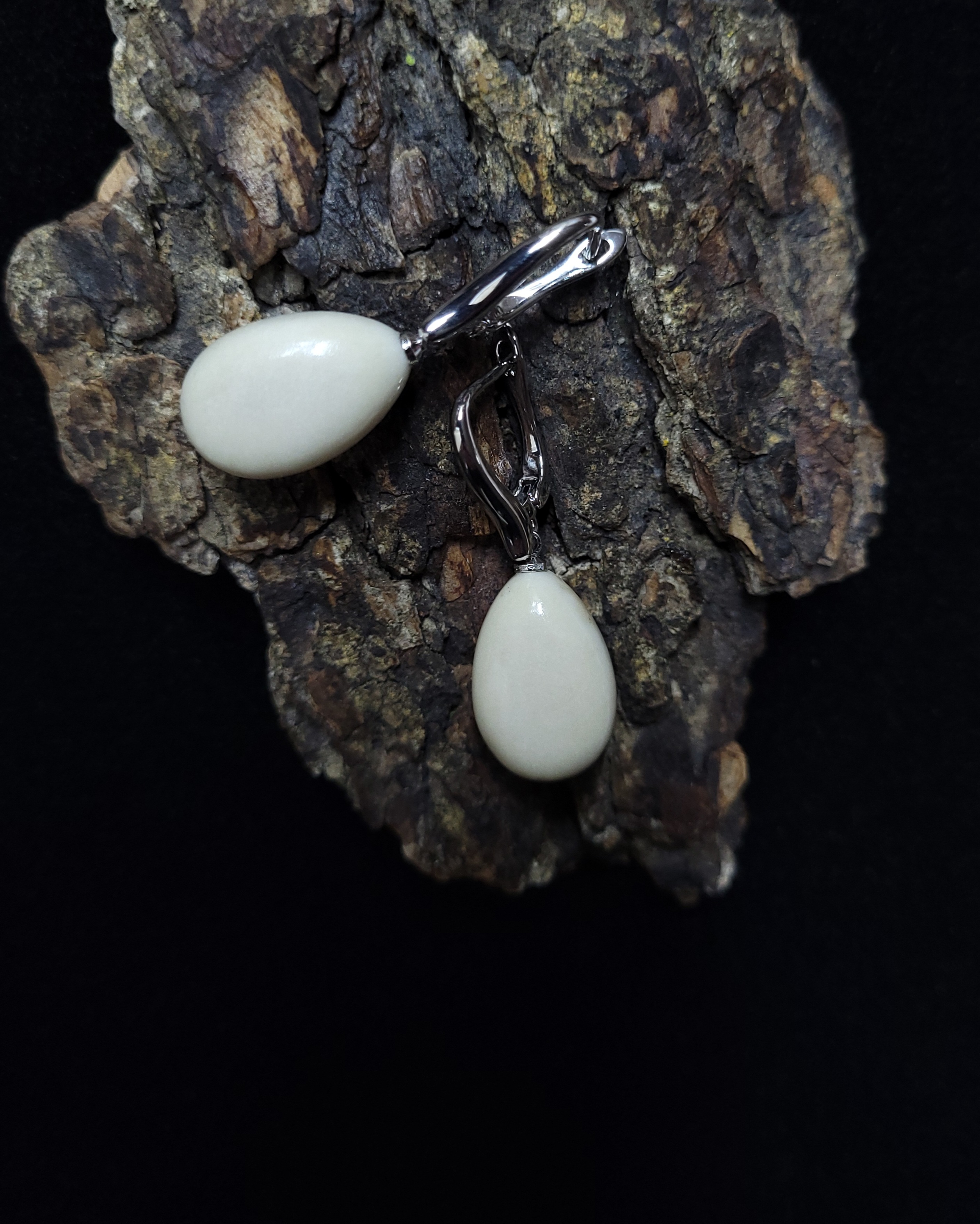 Auskarai iš briedžio rago / Moose antler earrings