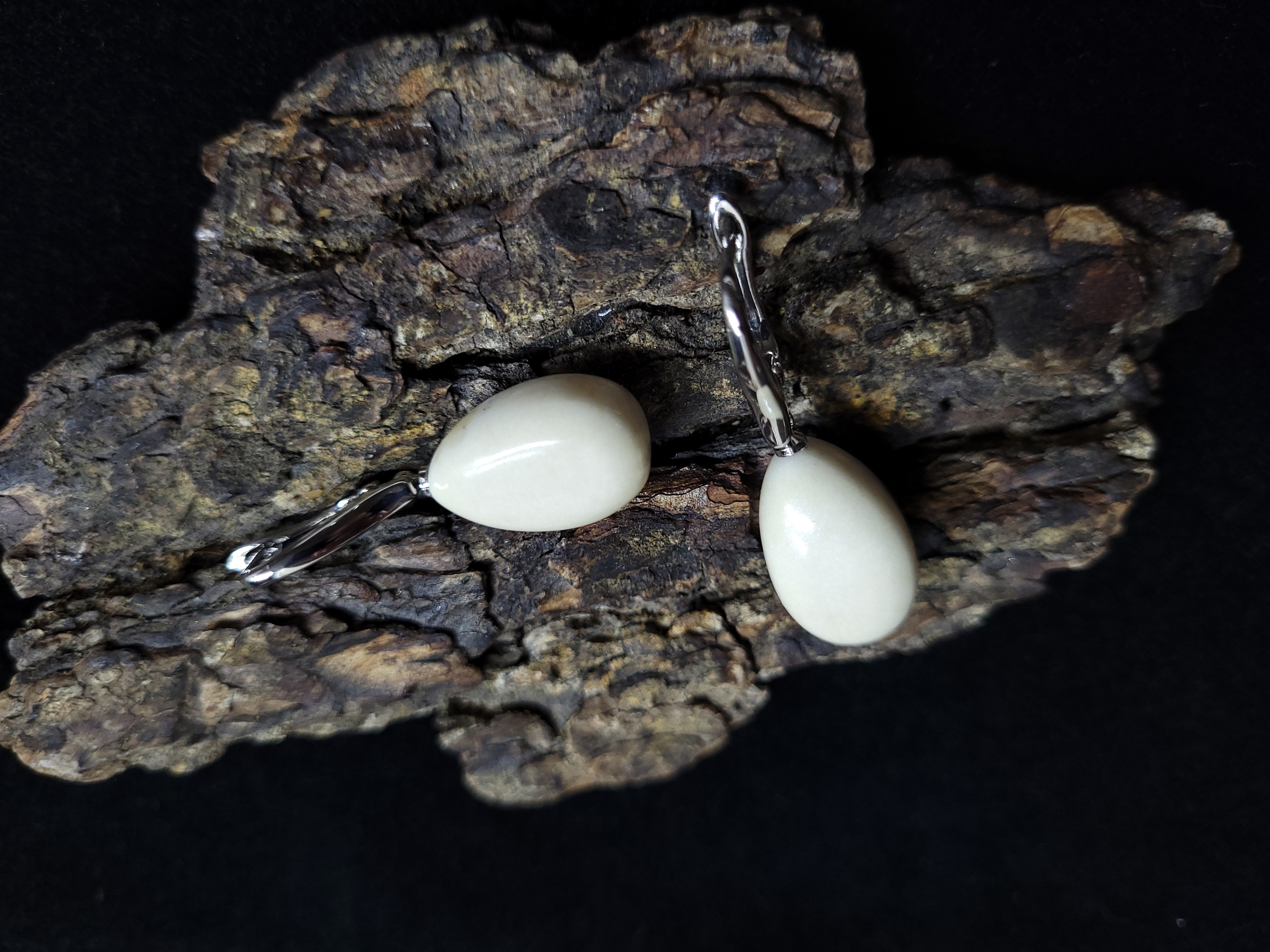 Auskarai iš briedžio rago / Moose antler earrings