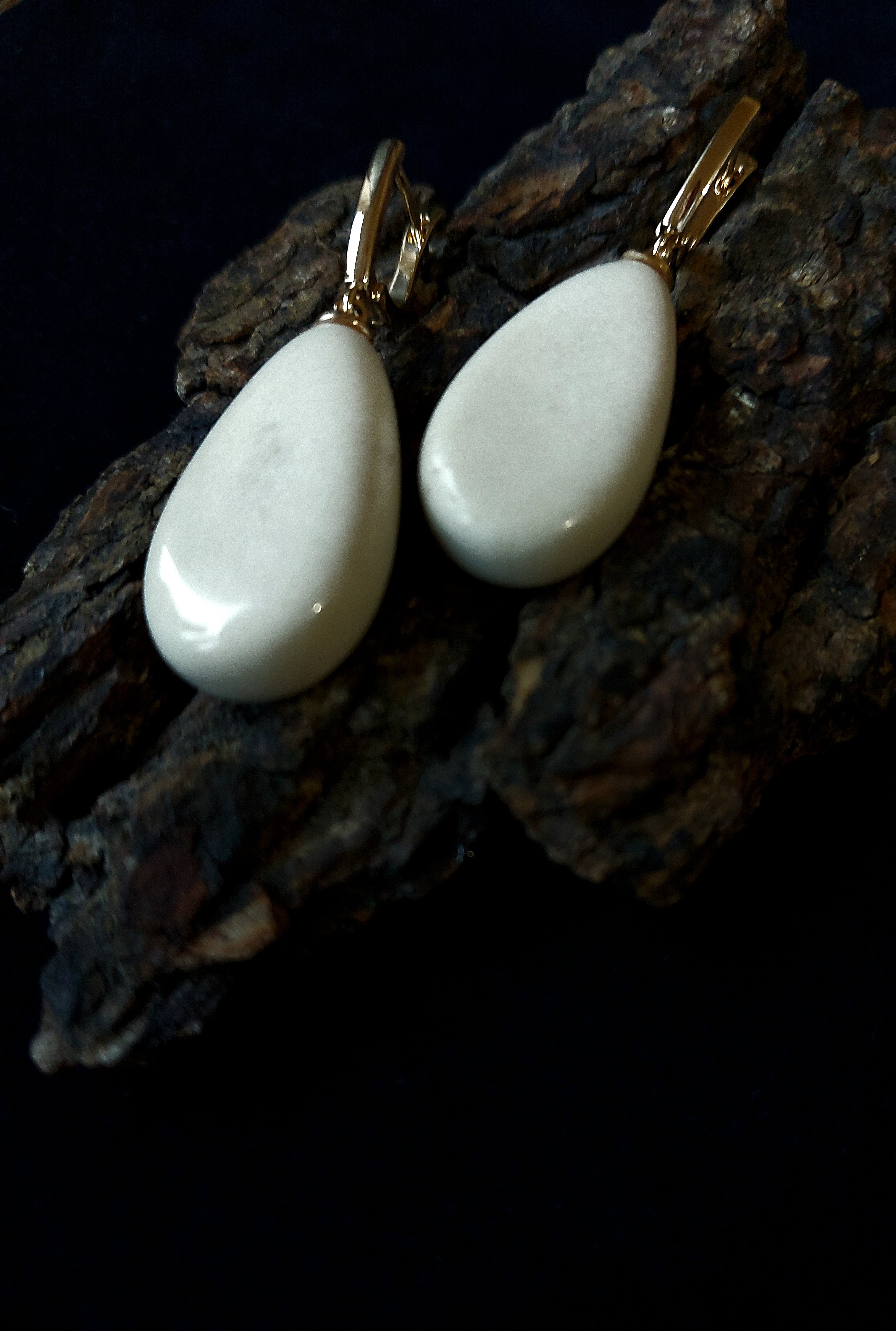 Auskarai iš briedžio rago / Moose antler earrings