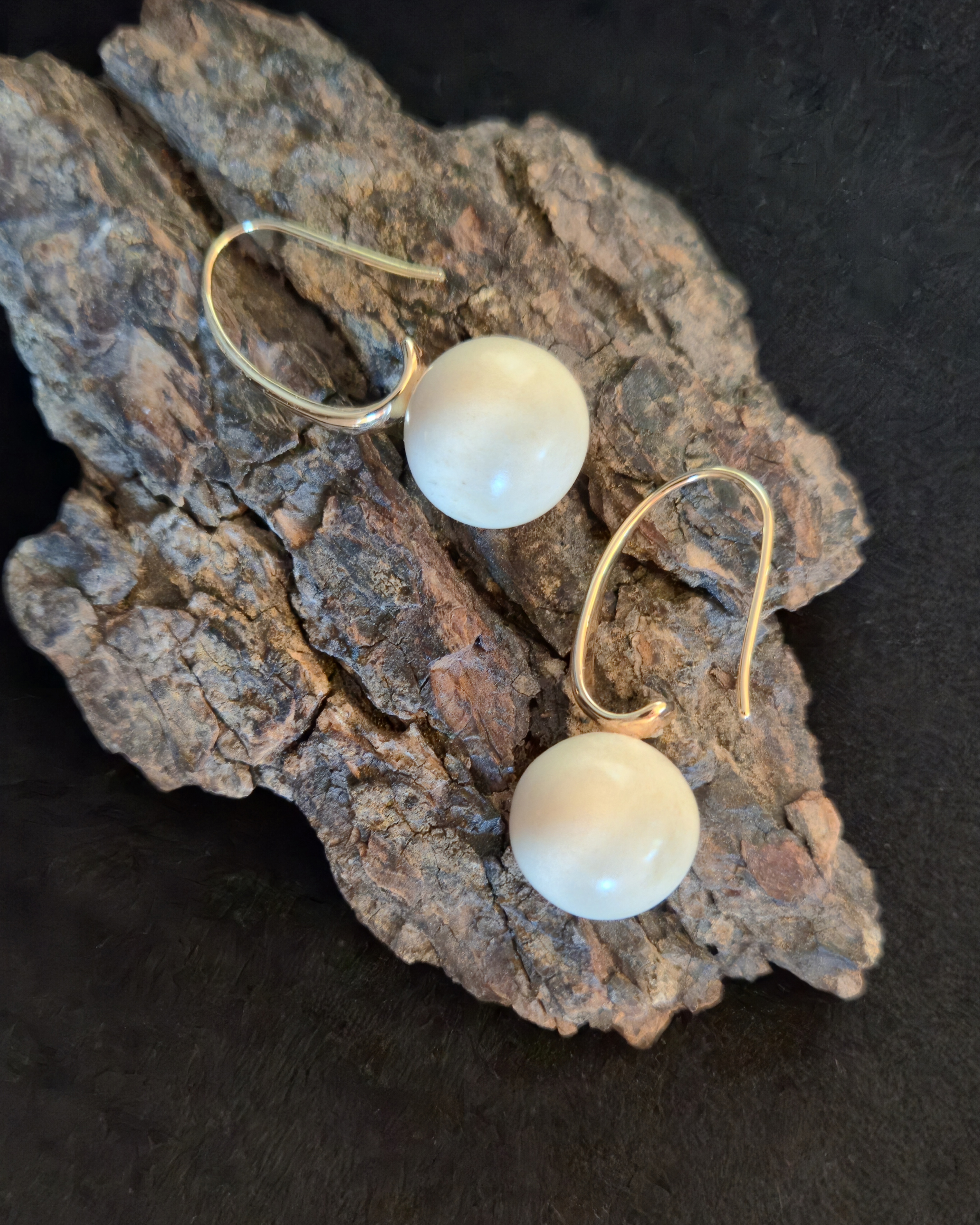Auskarai iš briedžio rago /Moose antler earrings