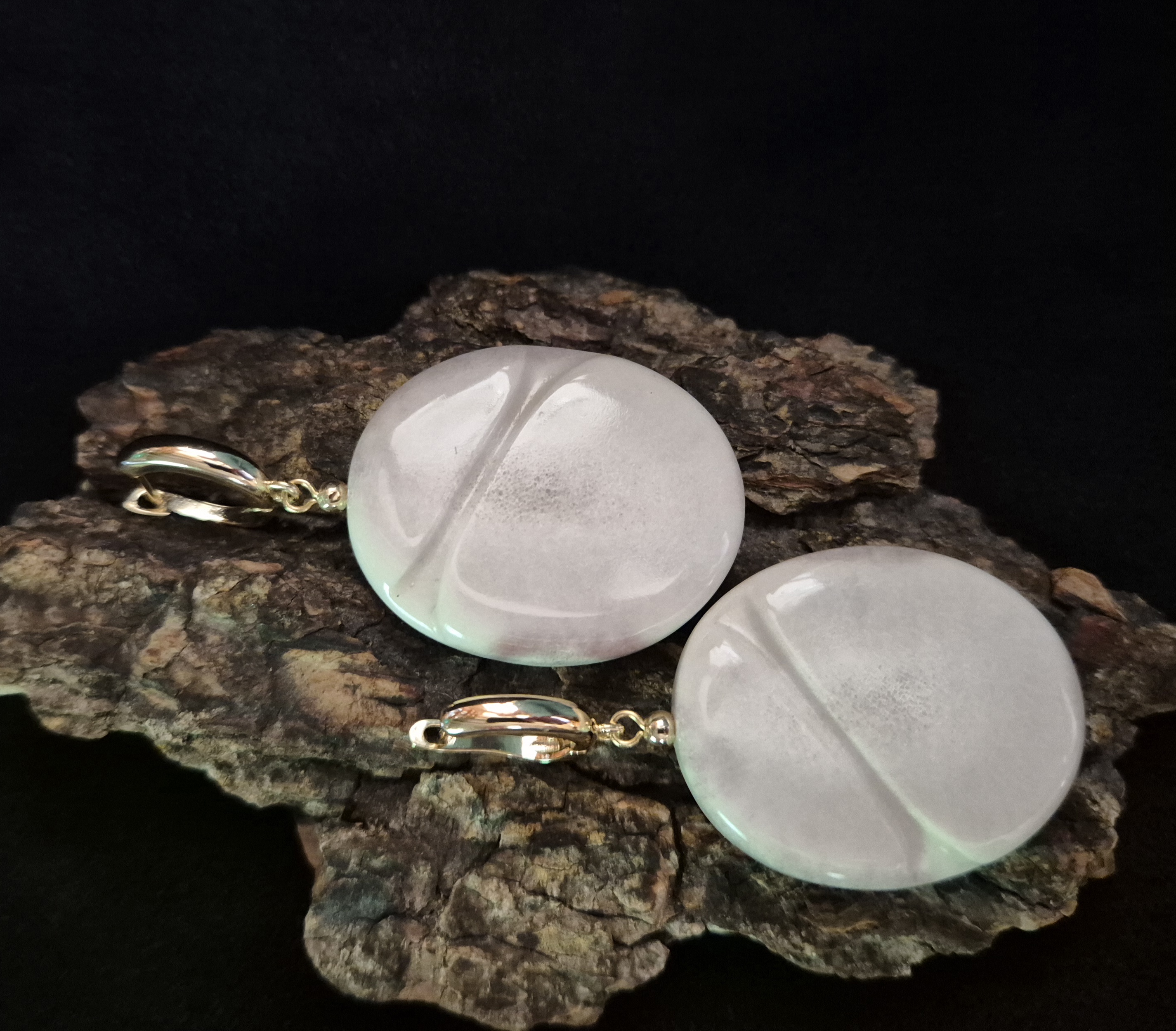 Auskarai iš briedžio rago / Moose antler earrings