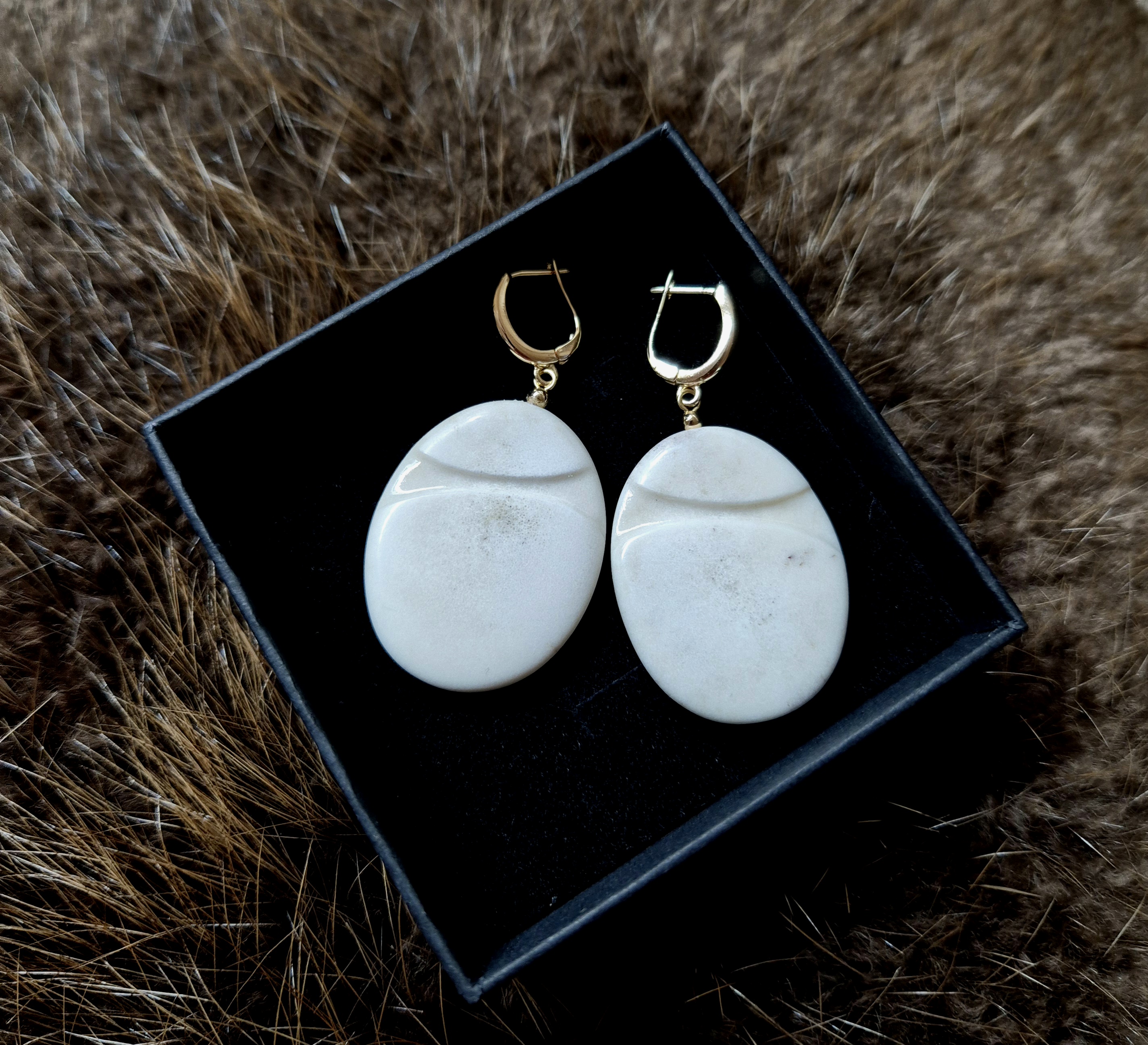 Auskarai iš briedžio rago /  Moose antler earrings