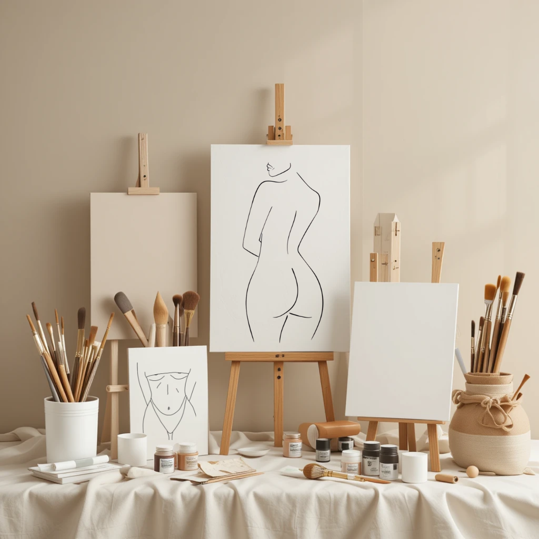 Kūrybinis rinkinys moterims „Nutapyk savo kūno siluetą”