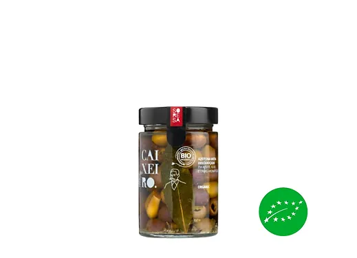 Olives mixtes Bio à l'huile d'olive et ail Caixeiro 170g