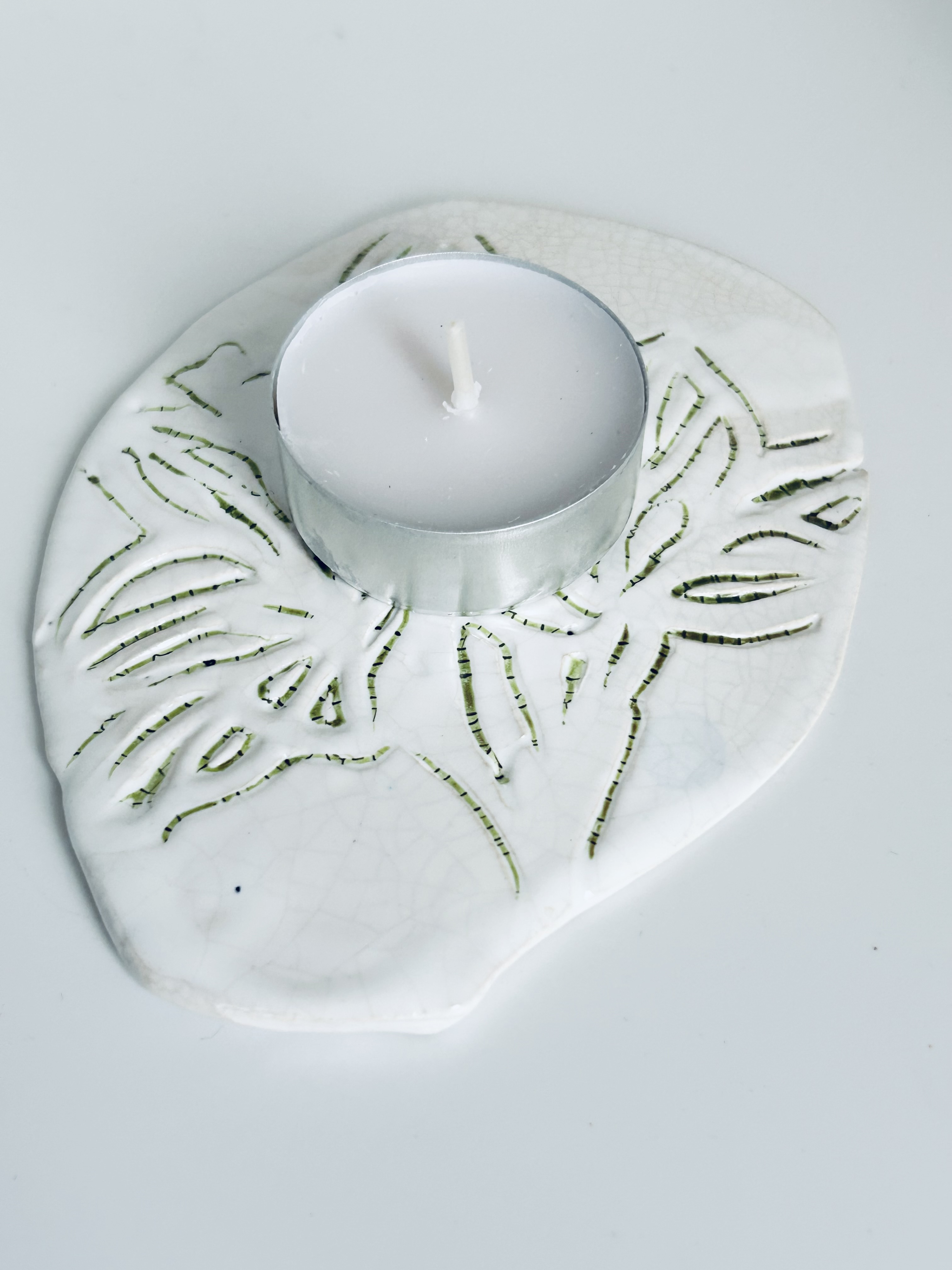 SUPPORT BOUGIE " esquisse végétale "