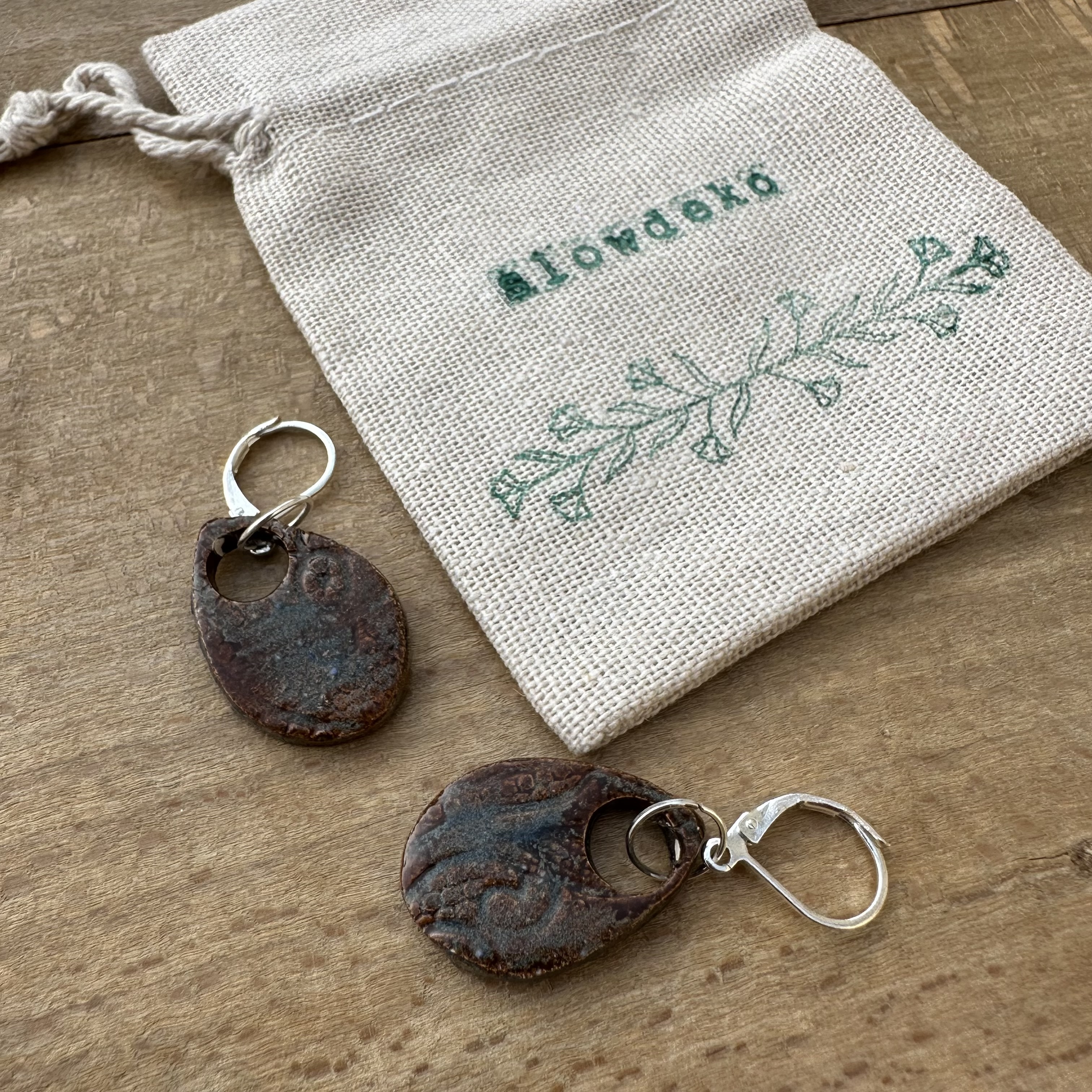Boucles d'oreilles "écorce fleurie"