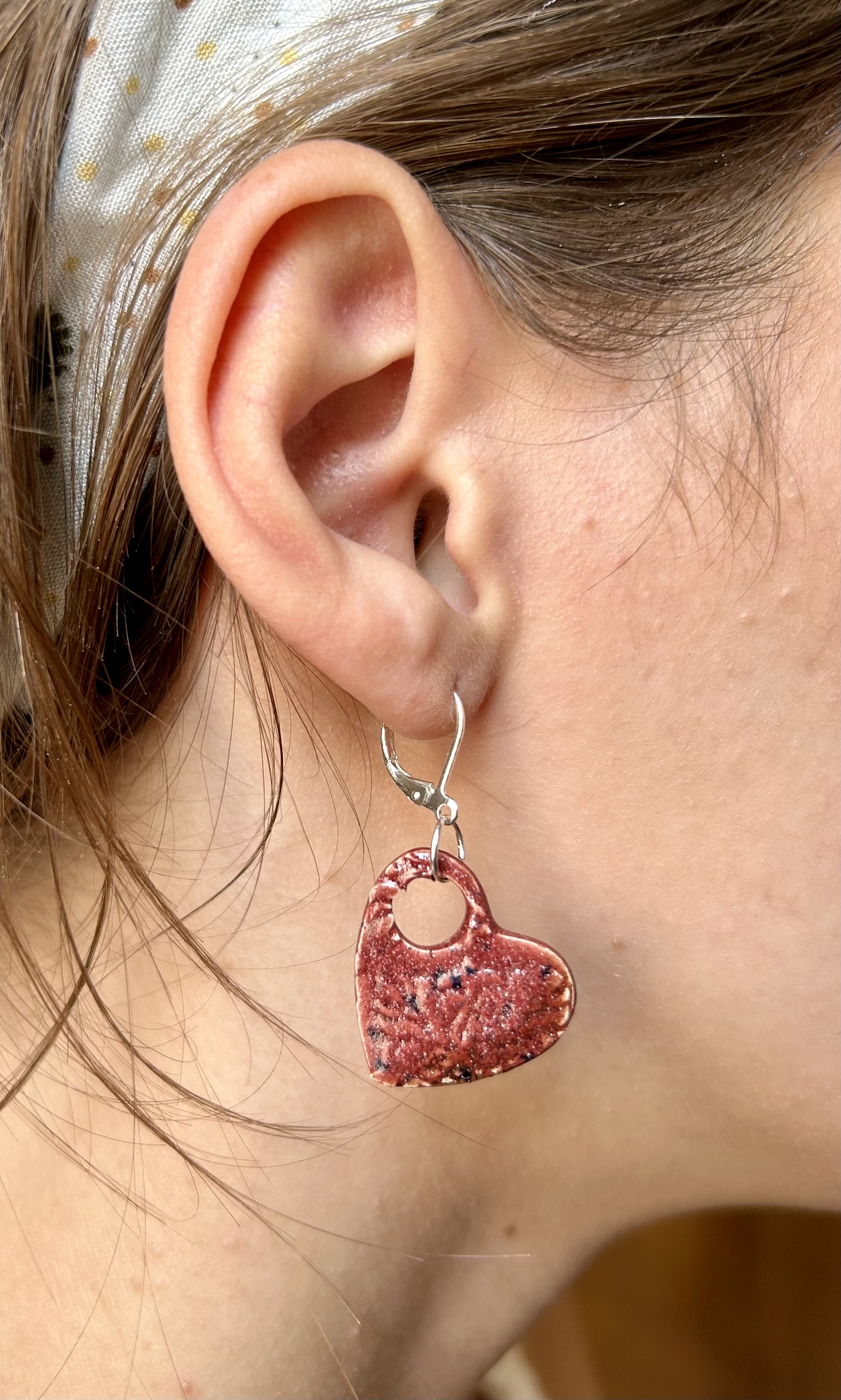 Boucles d'oreilles "cœurs fleuris"