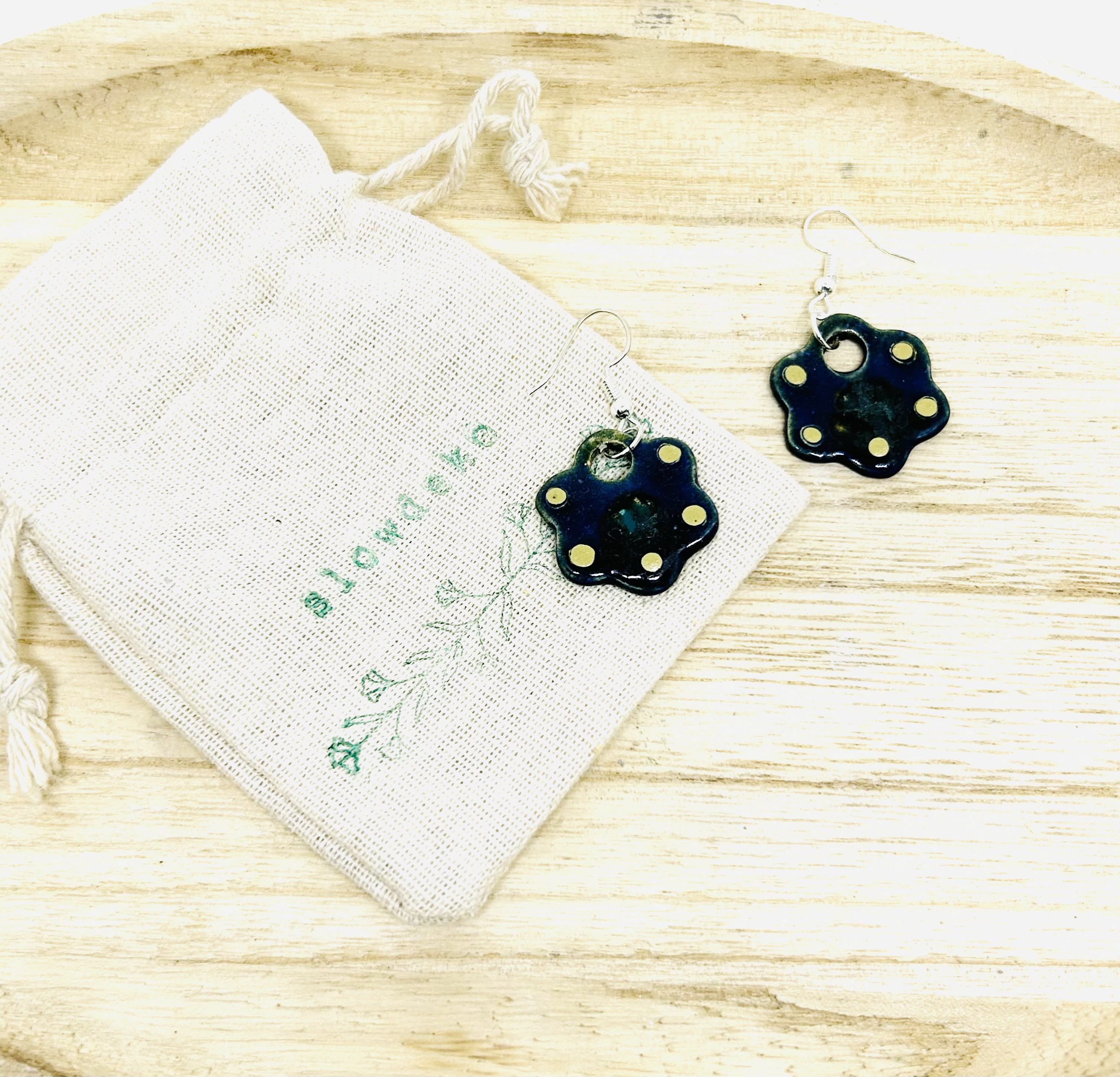 Boucles d'oreilles "fleur bleue"