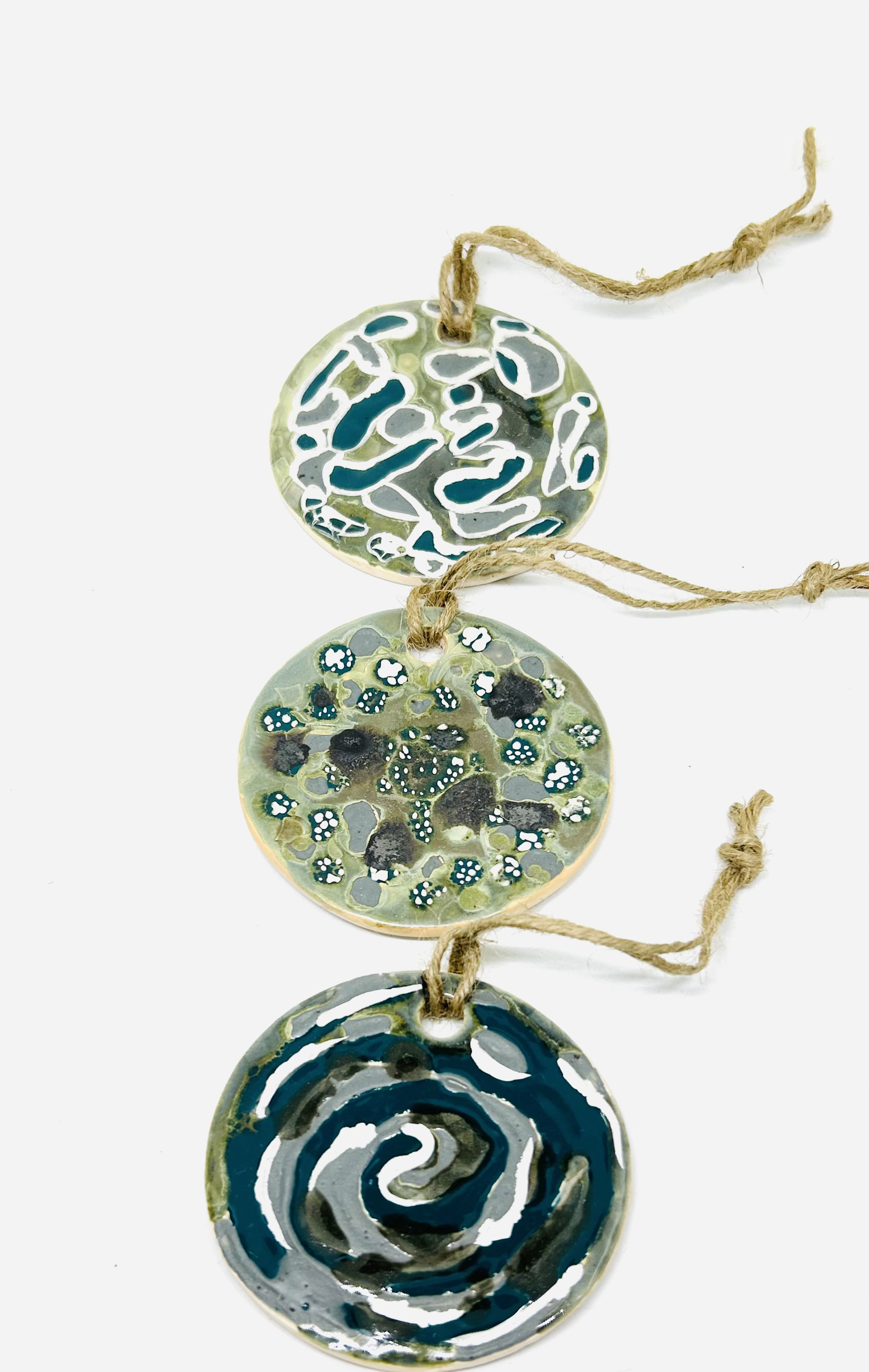 Lot 3 boules argent et vert