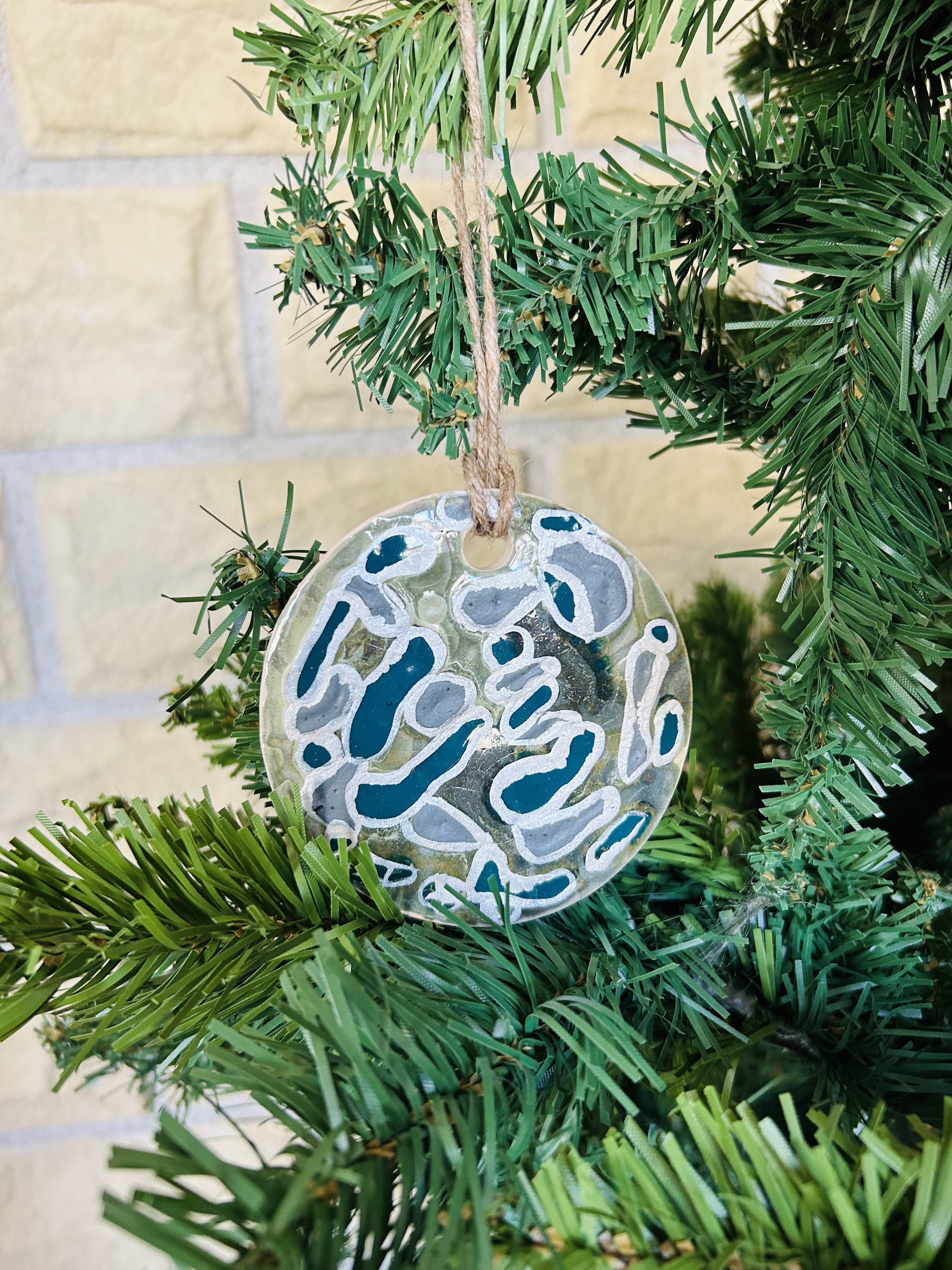 Lot 3 boules argent et vert