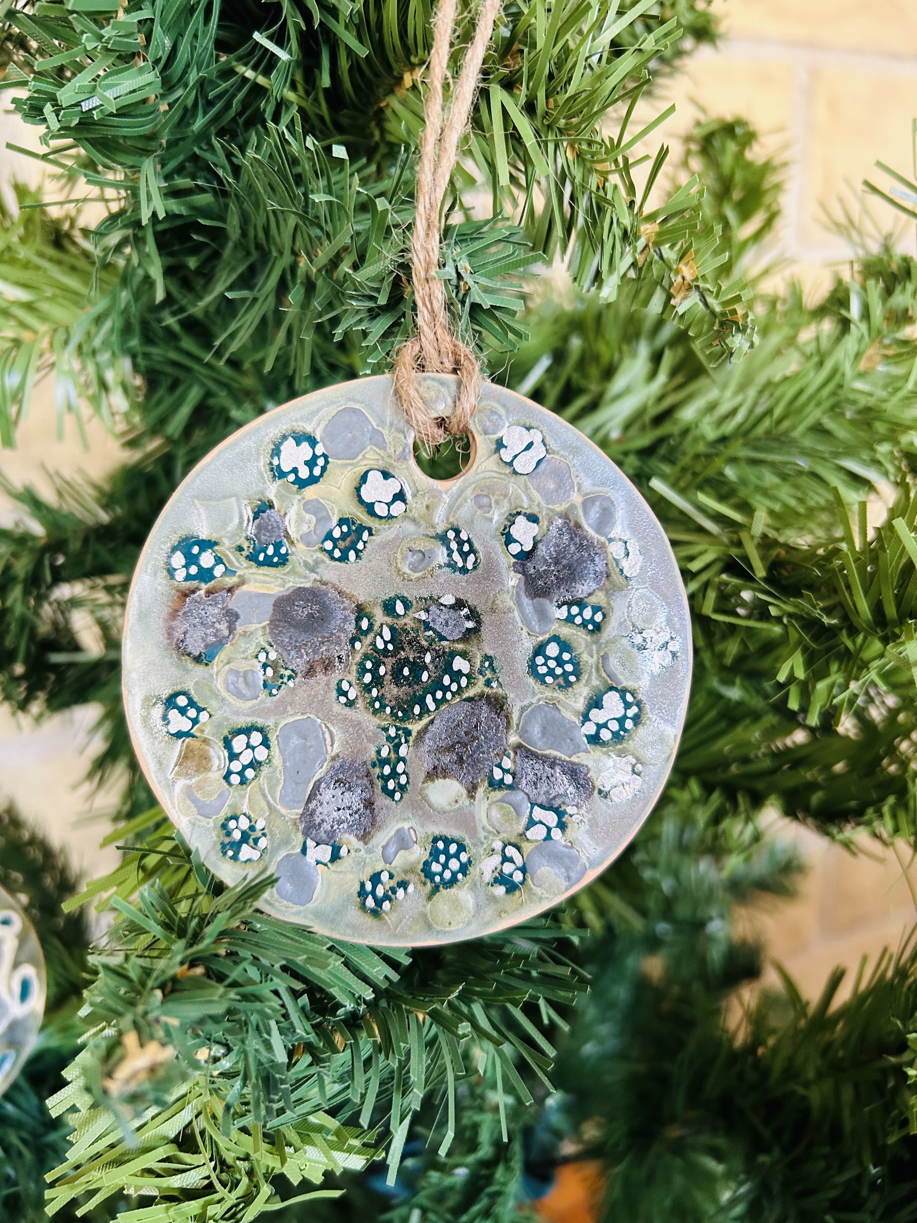 Lot 3 boules argent et vert