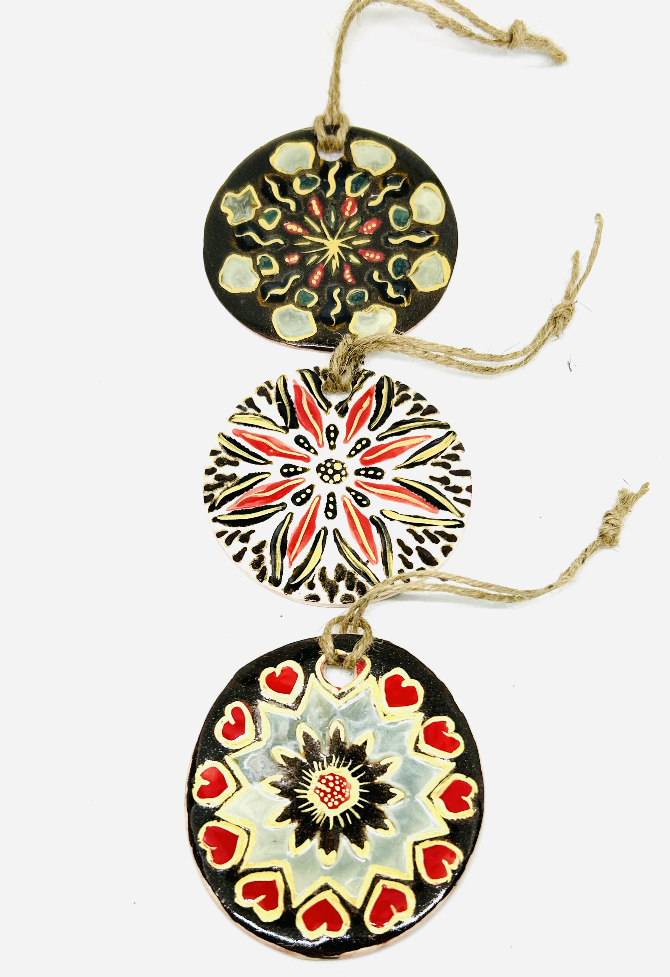 Lot 3 boules rouge et brun