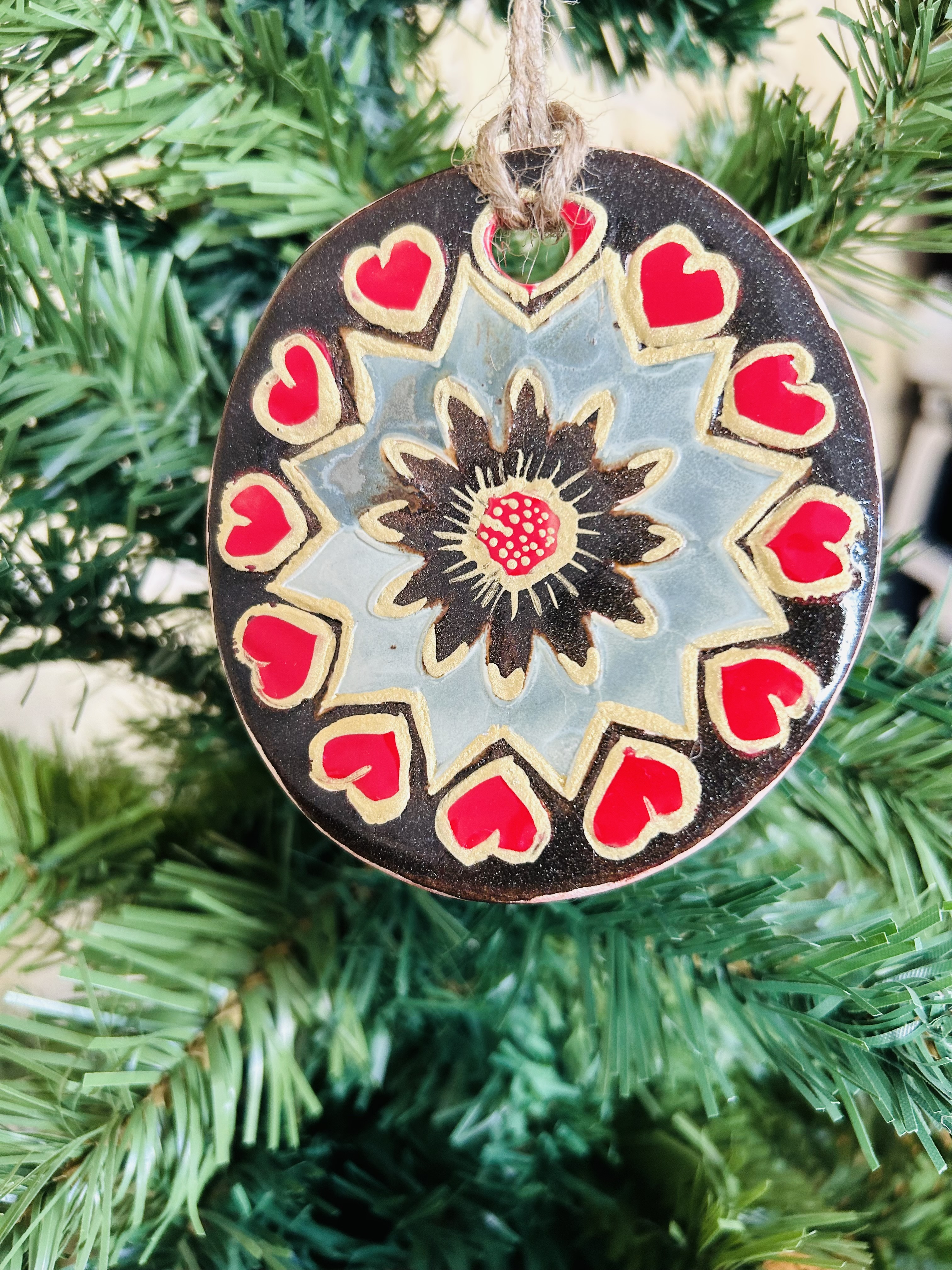 Lot 3 boules rouge et brun