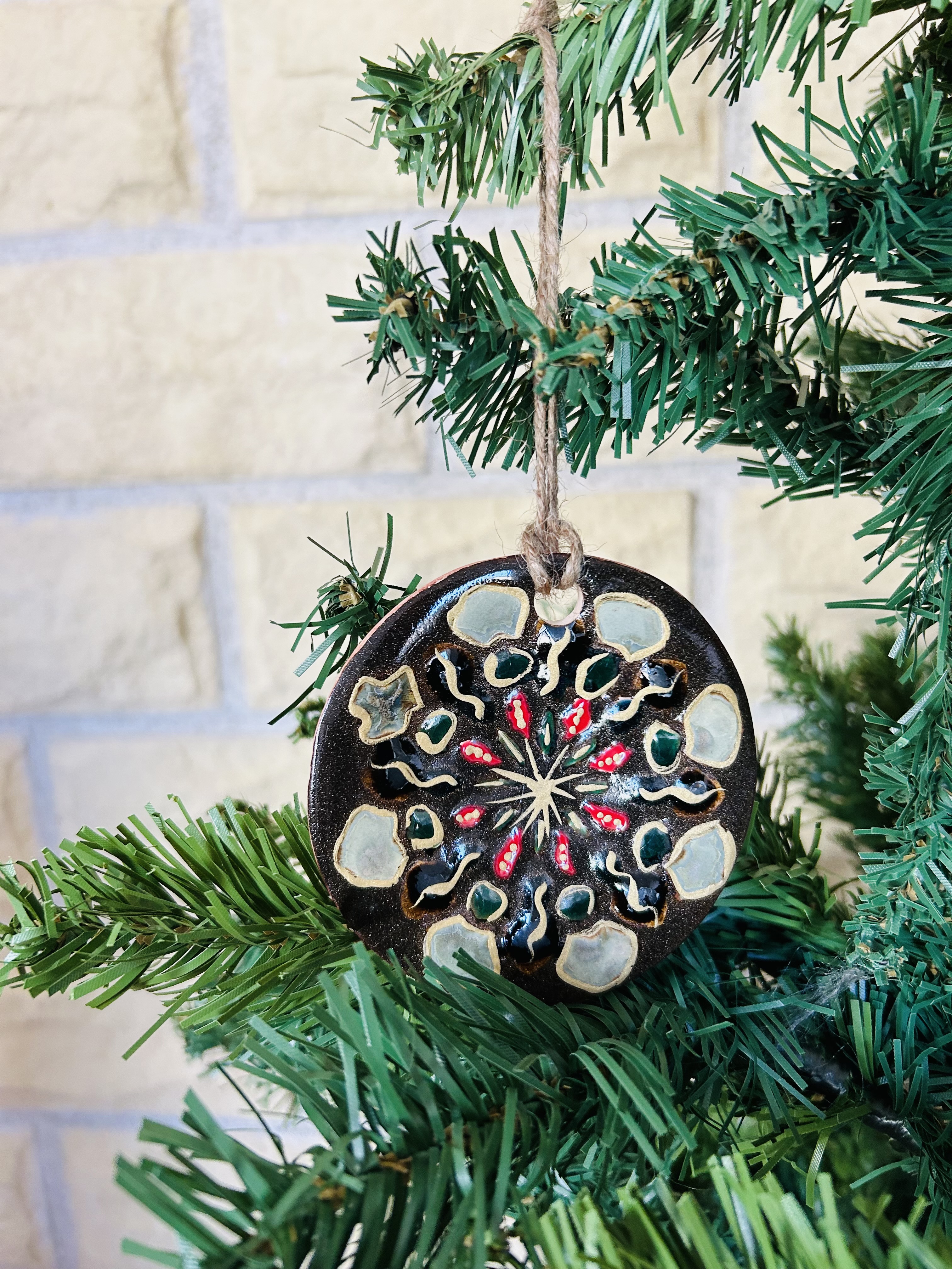 Lot 3 boules rouge et brun