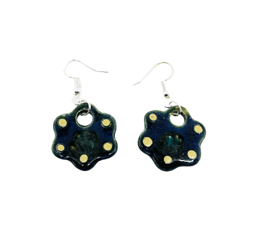 Boucles d'oreilles "fleur bleue"