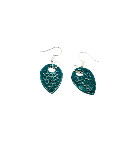 Boucles d'oreilles "goutte d'émeraude"