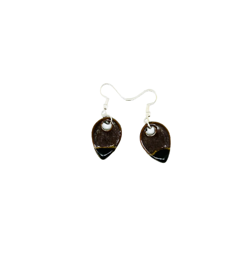 Boucles d'oreilles "noisette torréfiée"
