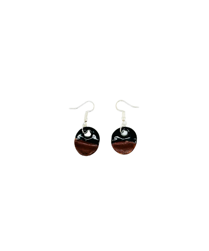 Boucles d'oreilles "grain de café"