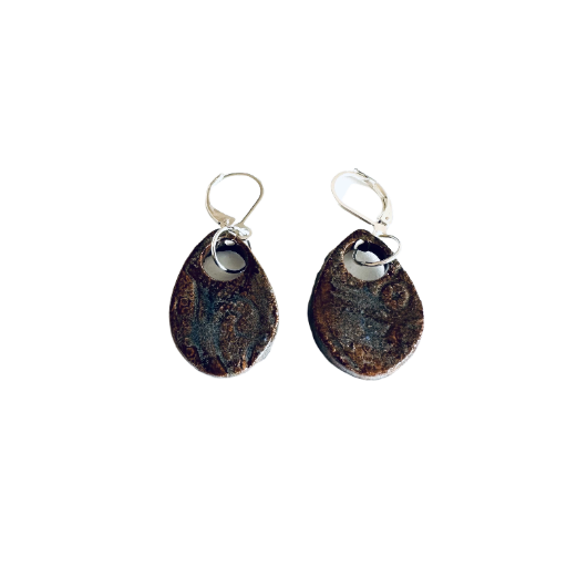 Boucles d'oreilles "écorce fleurie"