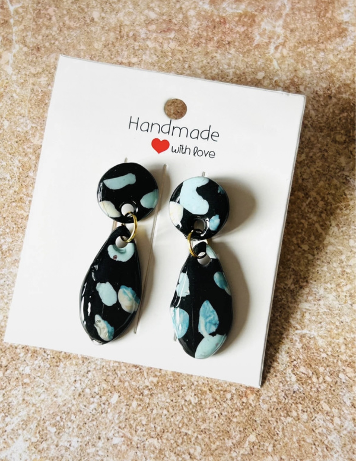 Boucles d'oreilles pendantes " midnight blue "