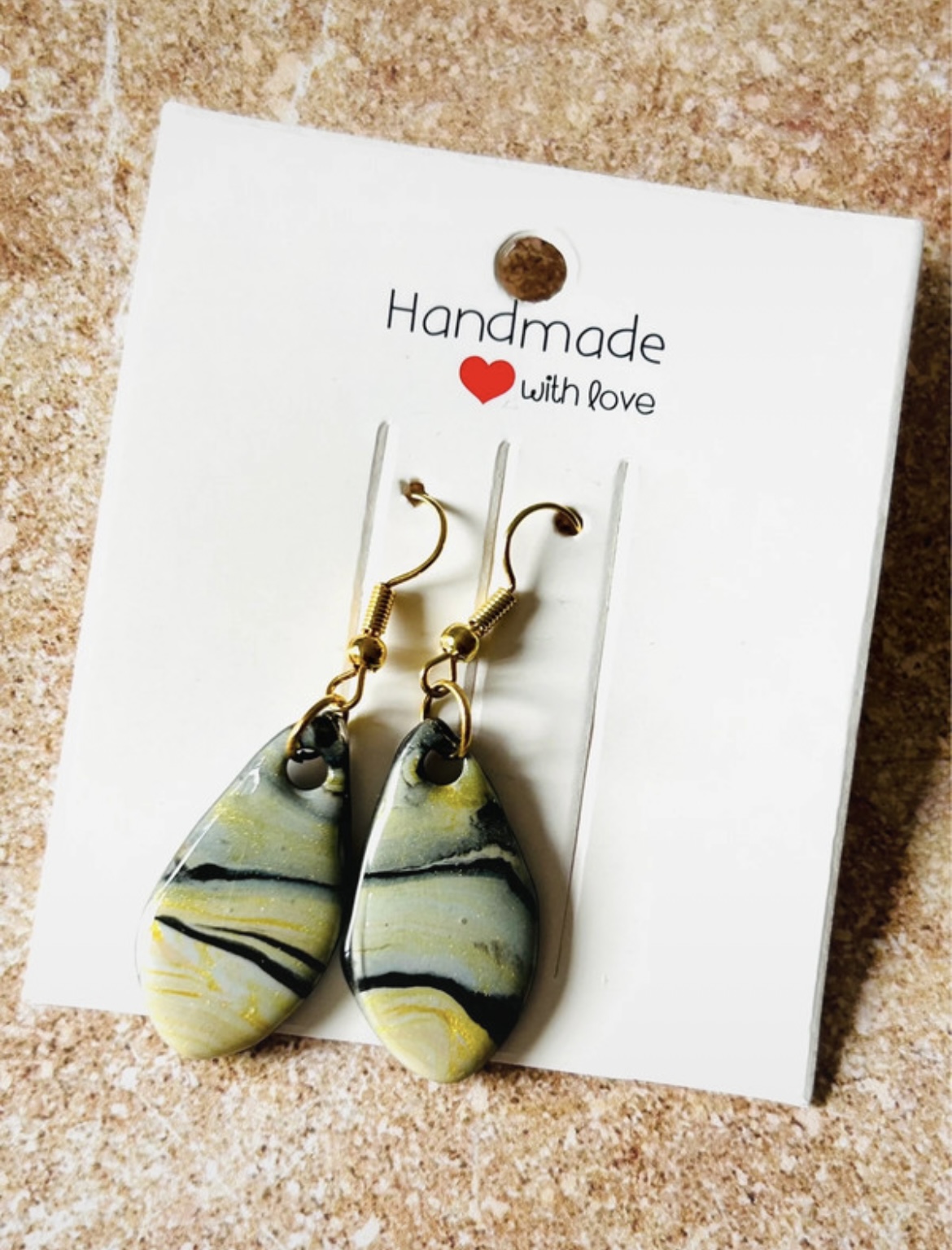 Boucles d'oreilles pendantes " amber night "