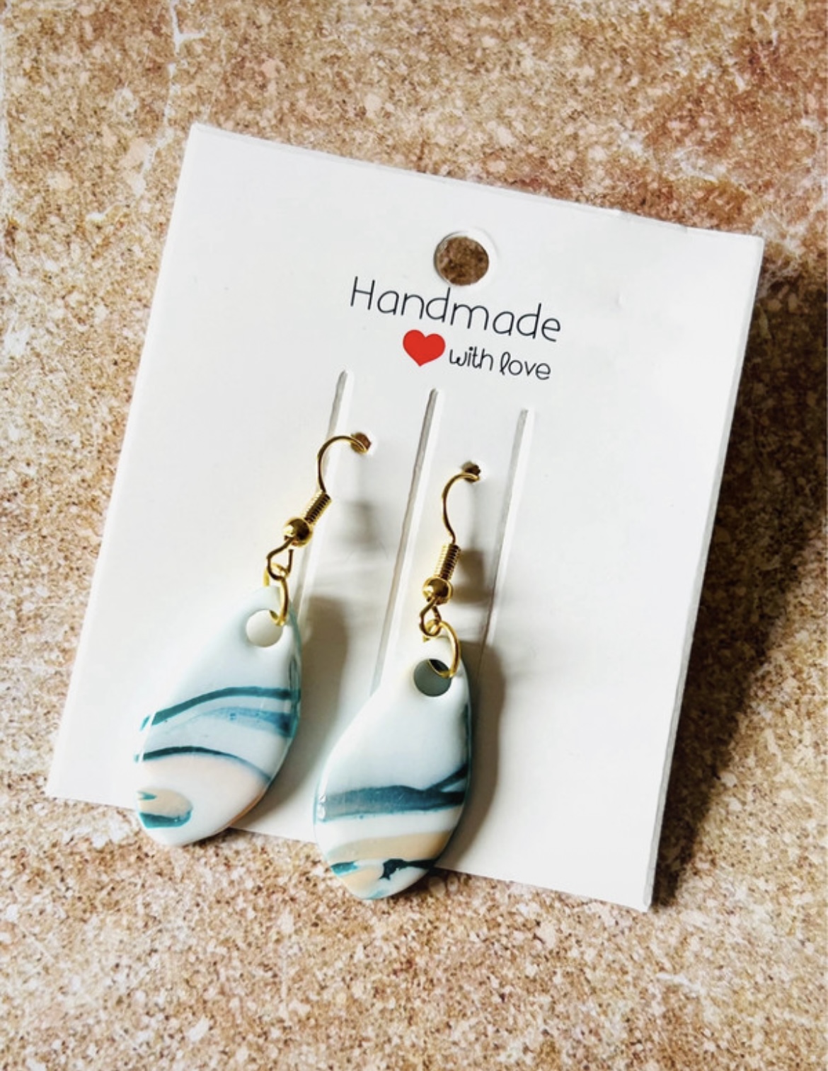 Boucles d'oreilles pendantes " aqua glow"