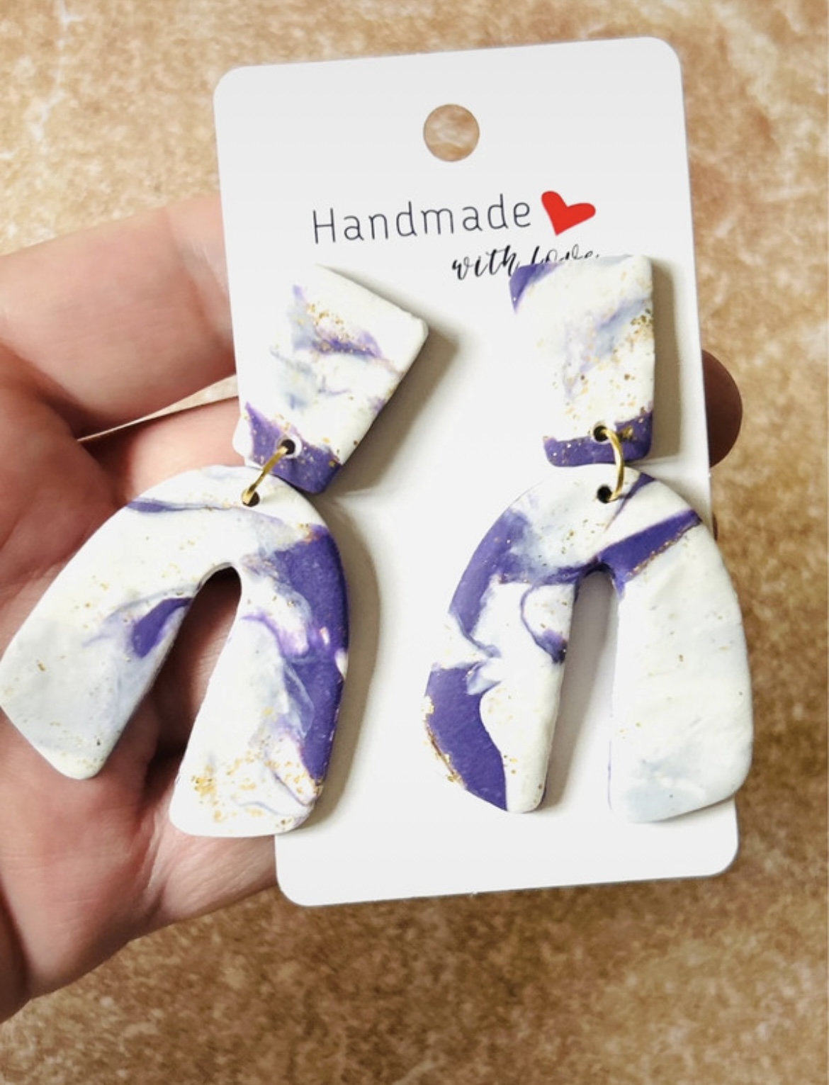 Boucles d'oreilles pendantes " purple show"