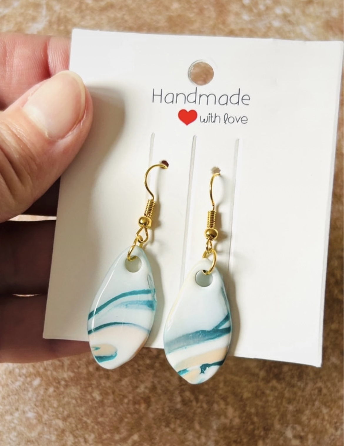 Boucles d'oreilles pendantes " aqua glow"