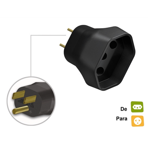ADAPTADOR DE TOMADAS PADRÃO NOVO PARA ANTIGO