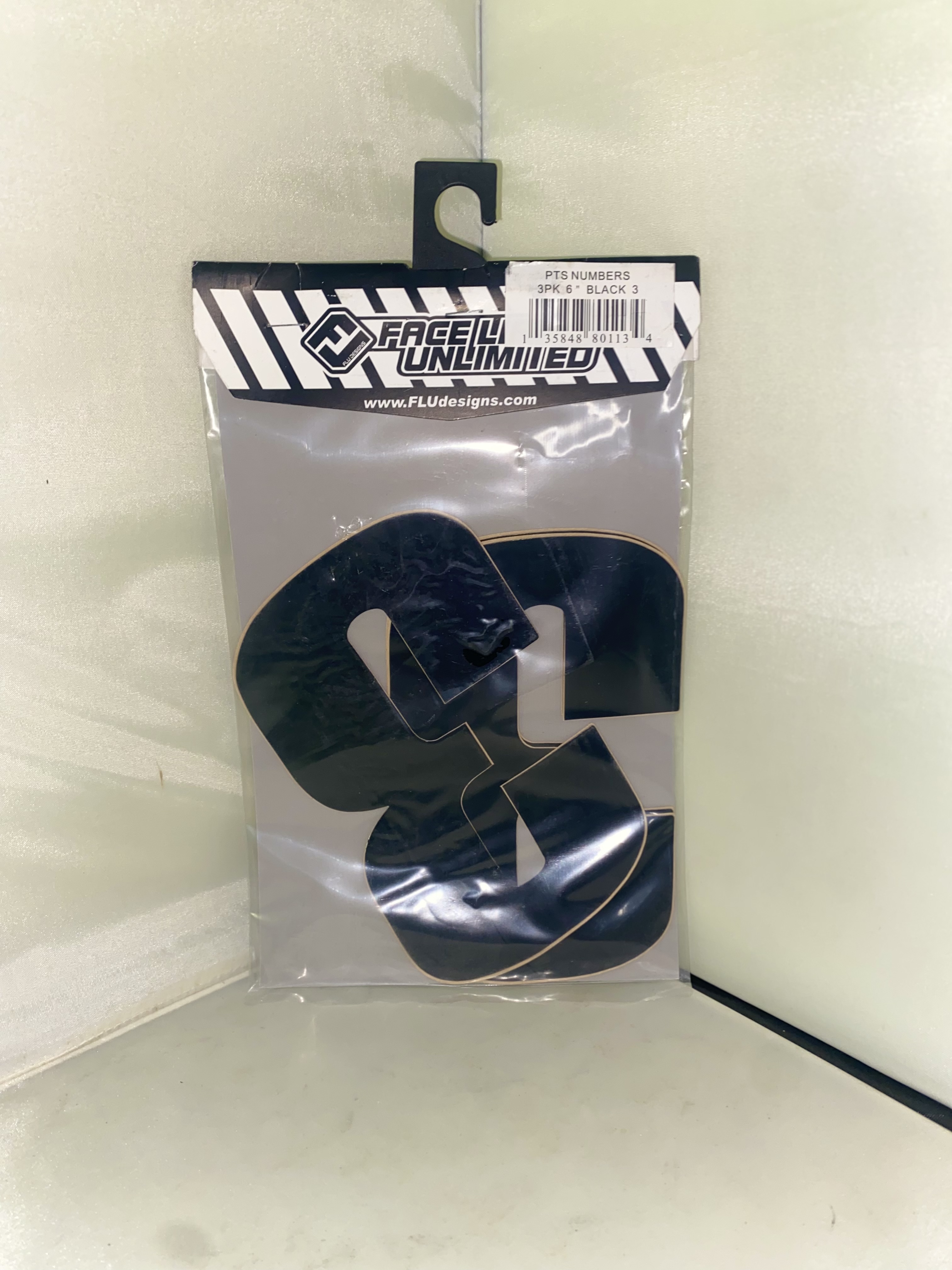 6 Inch Black Number Stickers (3 pack)