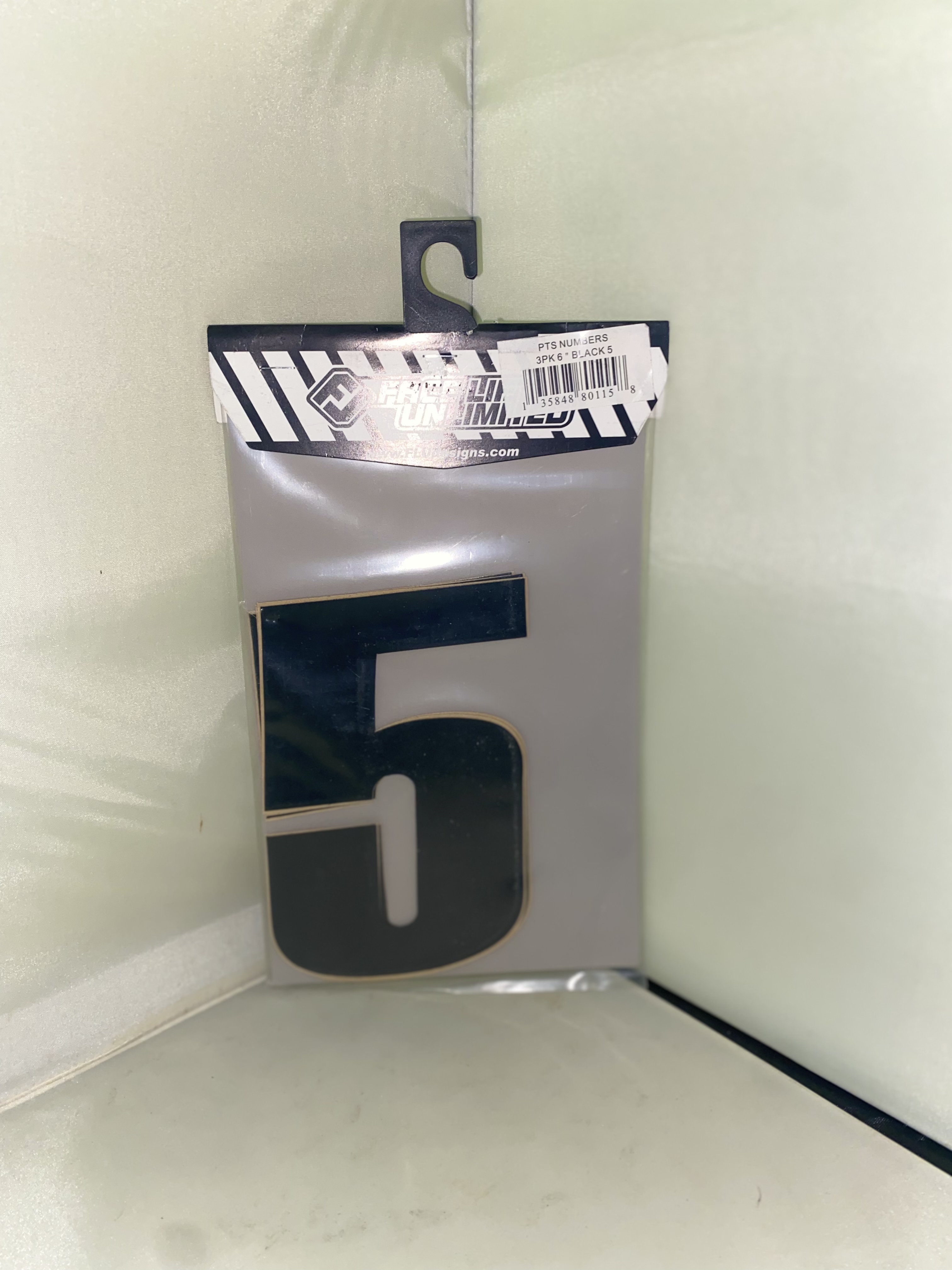 6 Inch Black Number Stickers (3 pack)