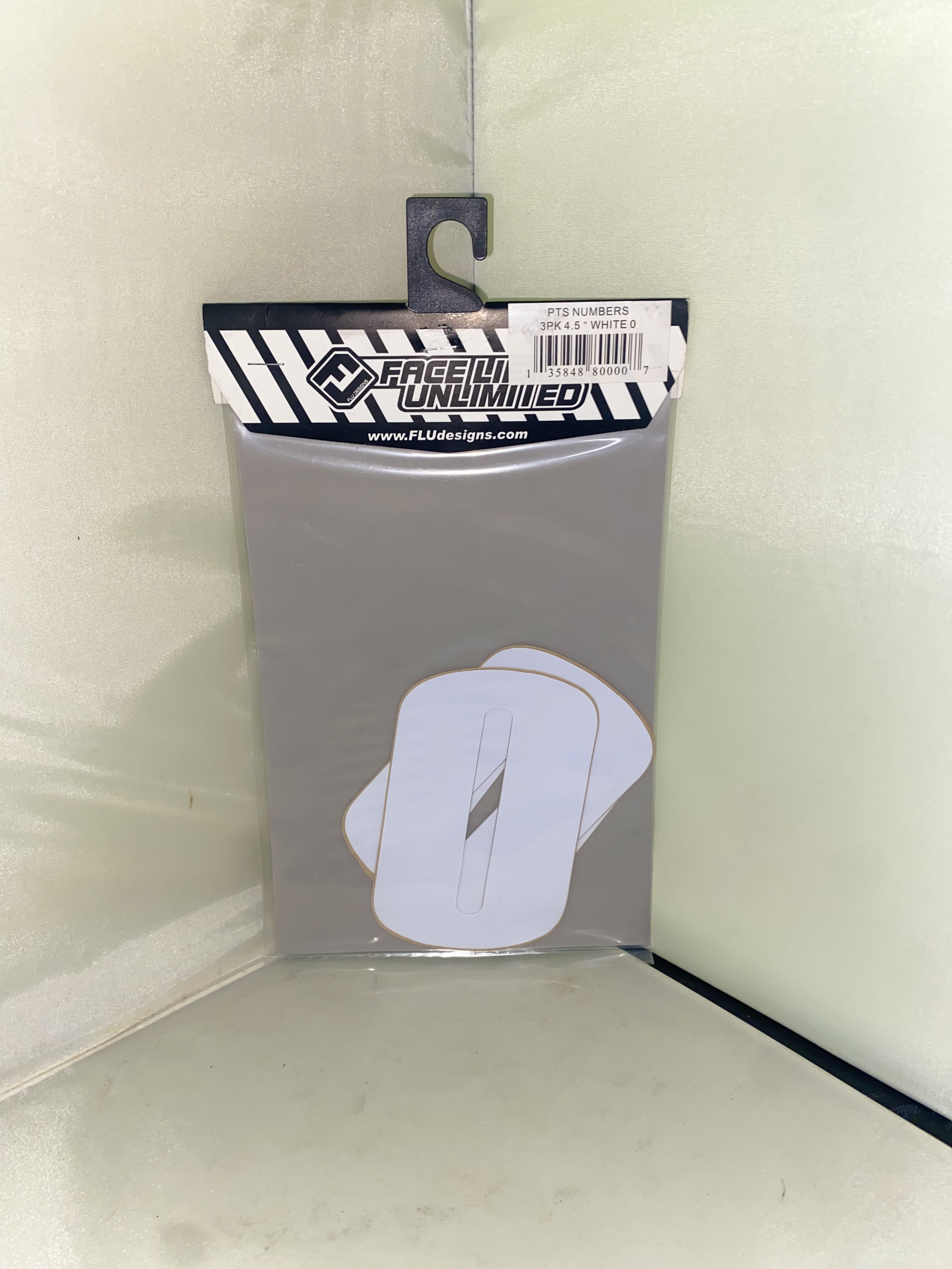 4.5 Inch White Number Stickers (3 pack)