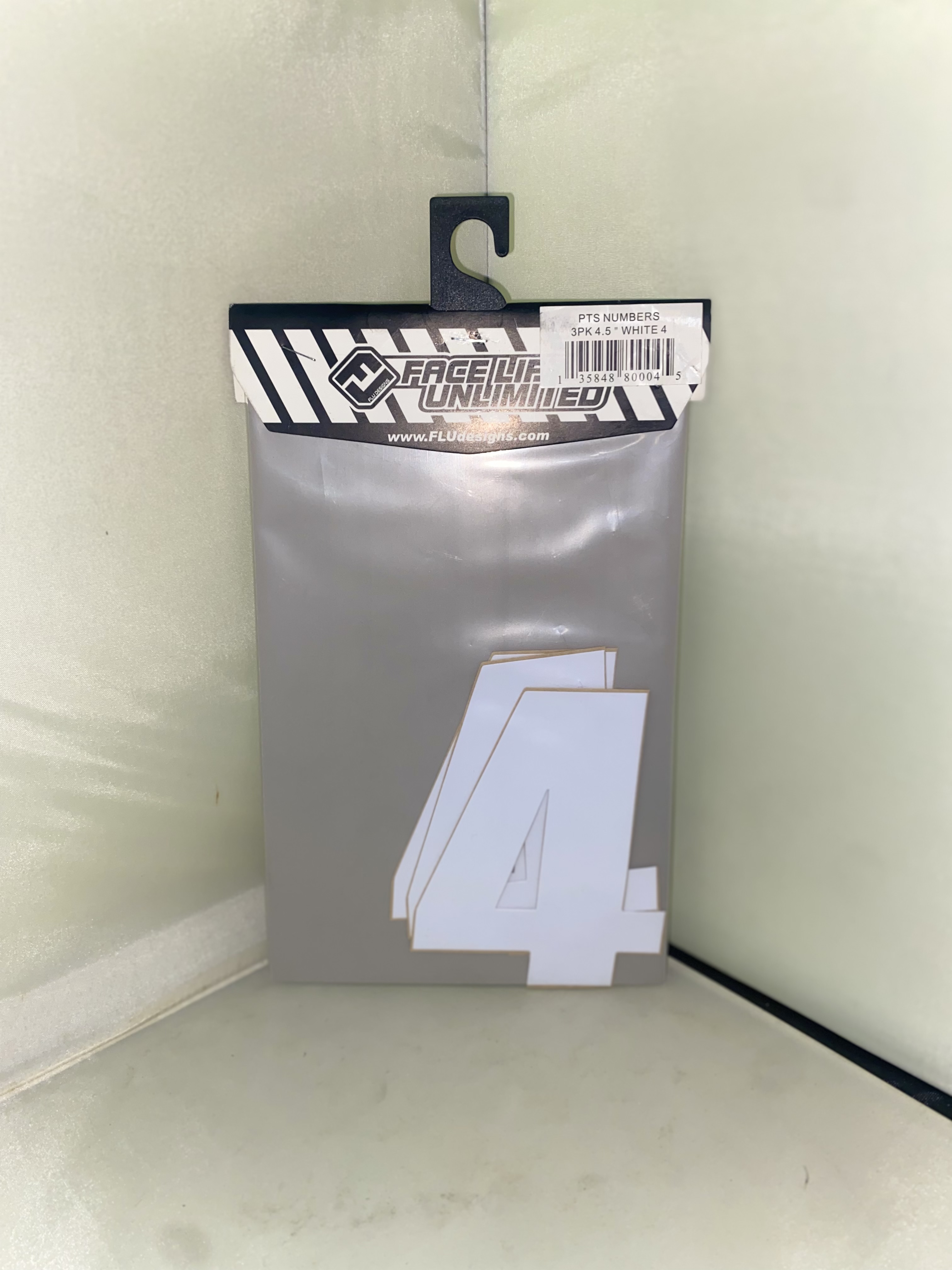 4.5 Inch White Number Stickers (3 pack)