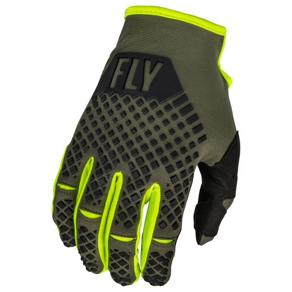 Fly Racing 2023 Kinetic Gloves (Olive Green/Hivis)