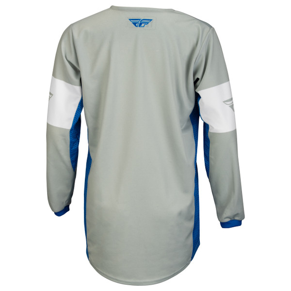 Fly Racing 2023 Kinetic Khaos Youth Jersey (Light Grey/Blue/White)