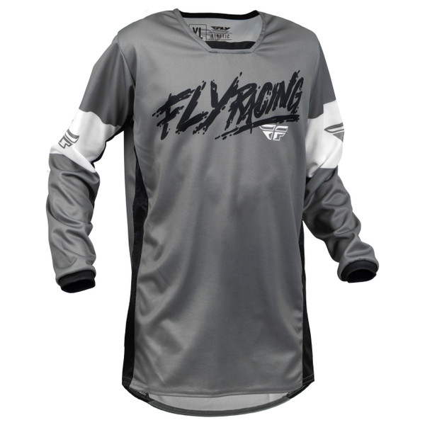 Fly Racing 2023 Kinetic Khaos Youth Jersey (Grey/Black/White)
