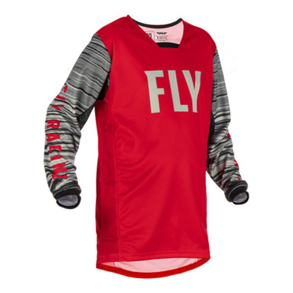Fly Racing 2022 Kinetic Wave Youth Jersey (Red/Grey)