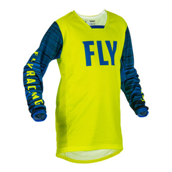 Fly Racing 2022 Kinetic Wave Youth Jersey (Hivis/Blue)