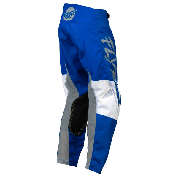 Fly Racing 2023 Kinetic Khaos Youth Pants (Light Grey/Blue/White)