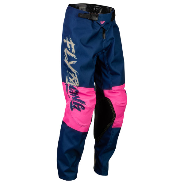 Fly Racing 2023 Kinetic Khaos Youth Pants (Pink/Navy/Tan)