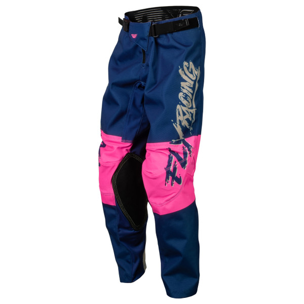 Fly Racing 2023 Kinetic Khaos Youth Pants (Pink/Navy/Tan)