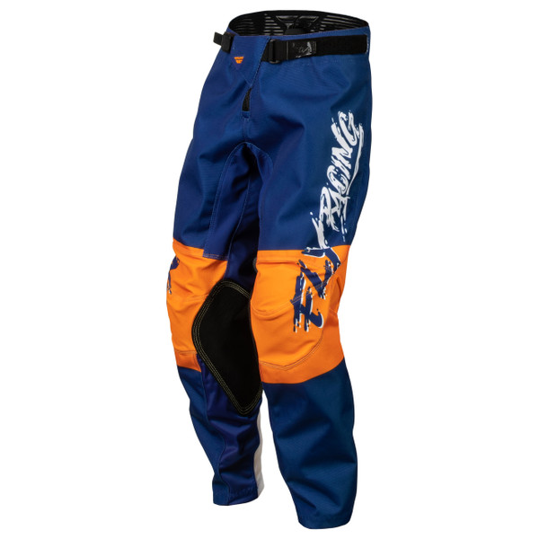 Fly Racing 2023 Kinetic Khaos Youth Pants (White/Navy/Orange)
