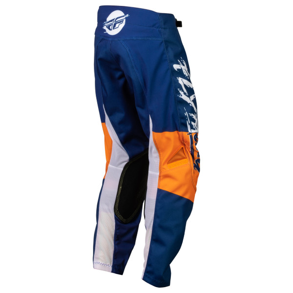Fly Racing 2023 Kinetic Khaos Youth Pants (White/Navy/Orange)
