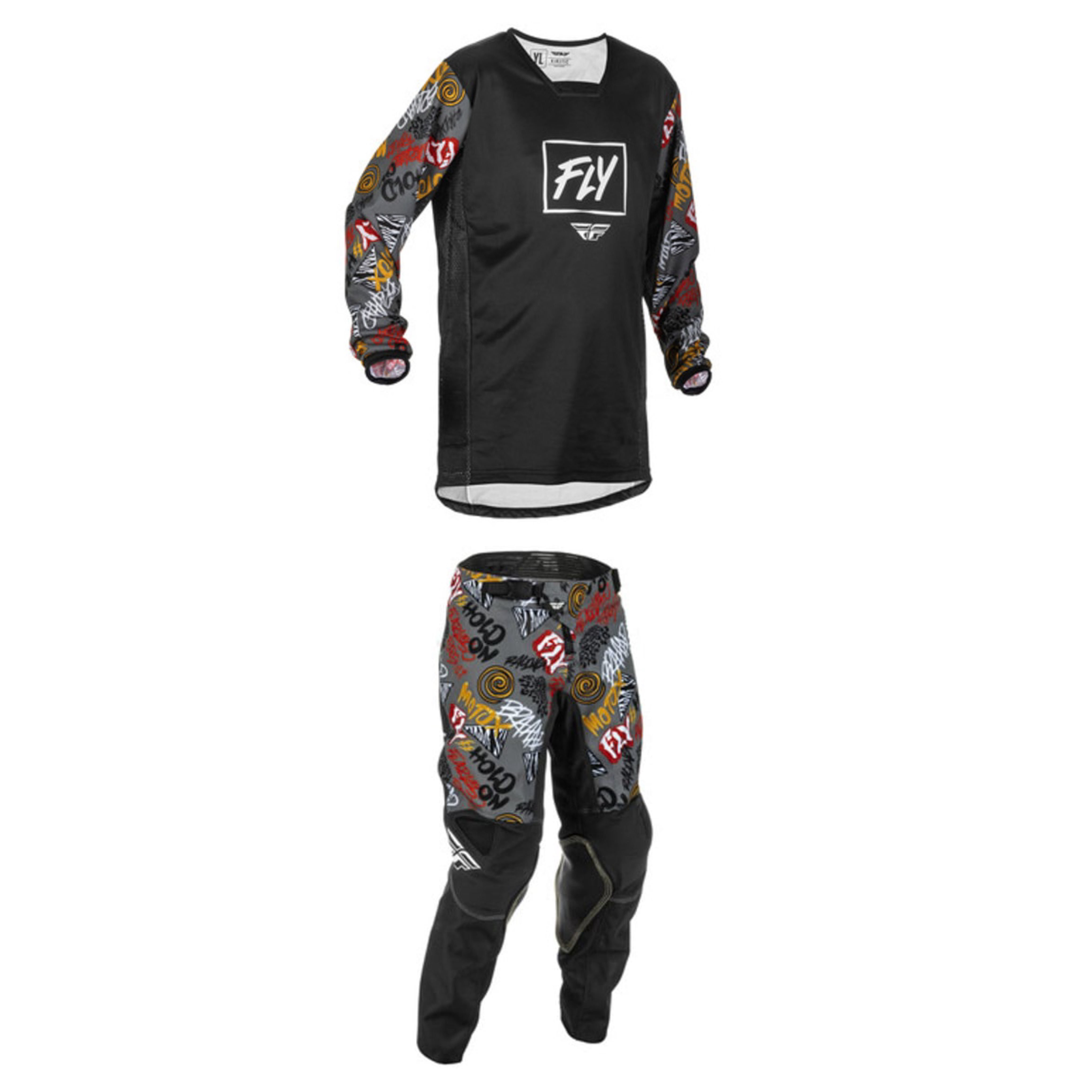 Fly Racing 2022 Kinetic Rebel Youth Full Kit (Black/Grey)