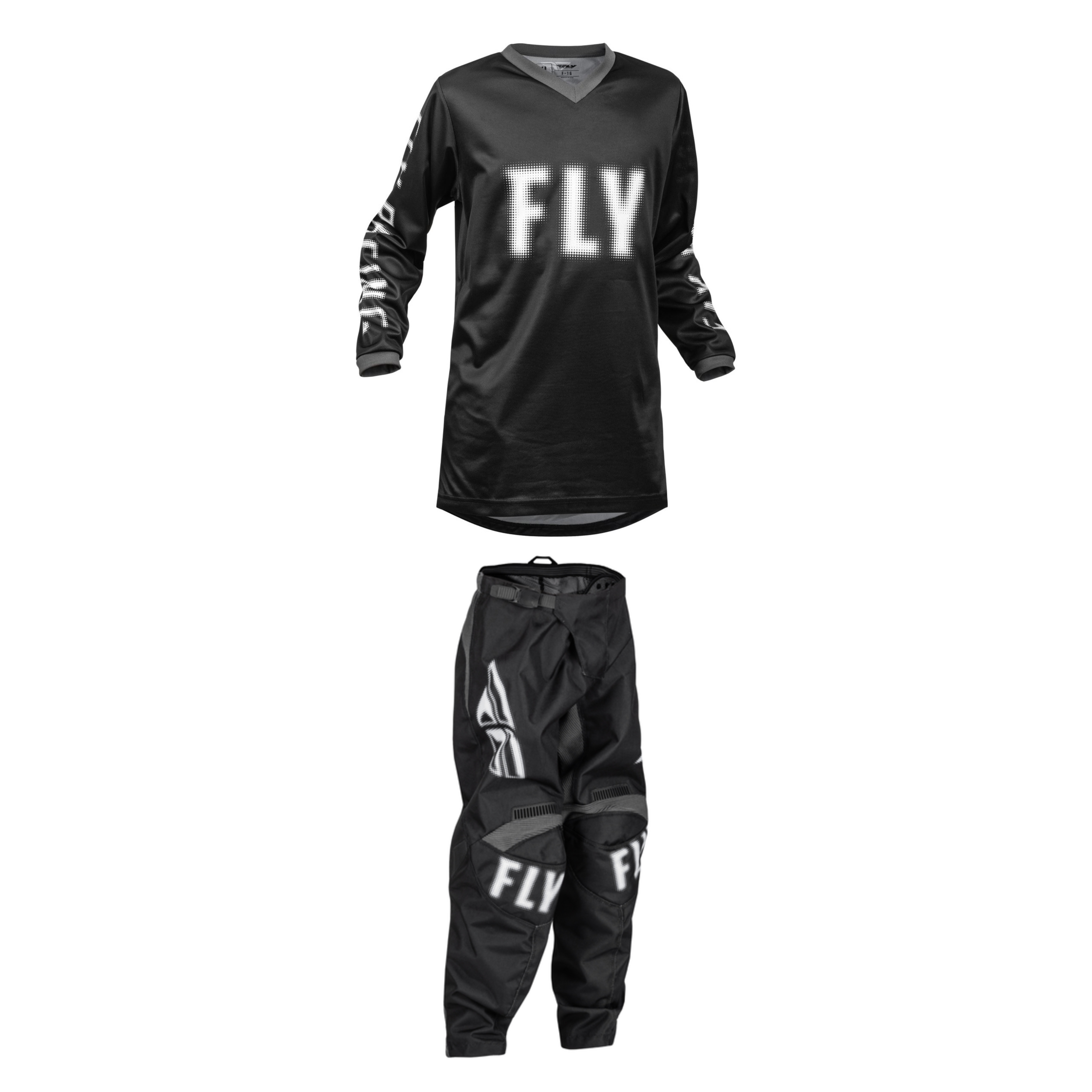 Fly Racing 2023 F-16 Youth Full Kit (Black/White)