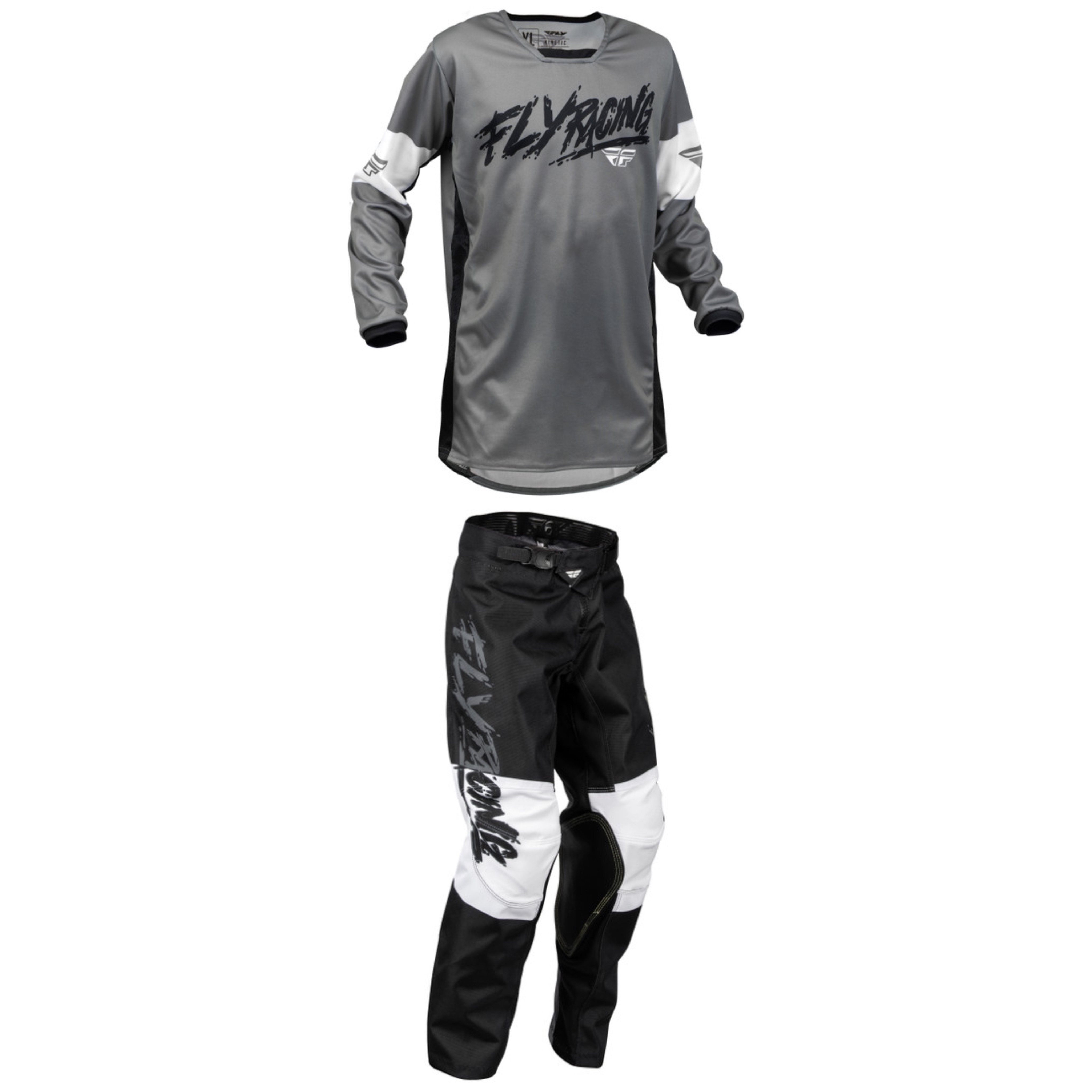 Fly Racing 2023 Kinetic Khaos Youth Full Kit (Grey/Black/White)
