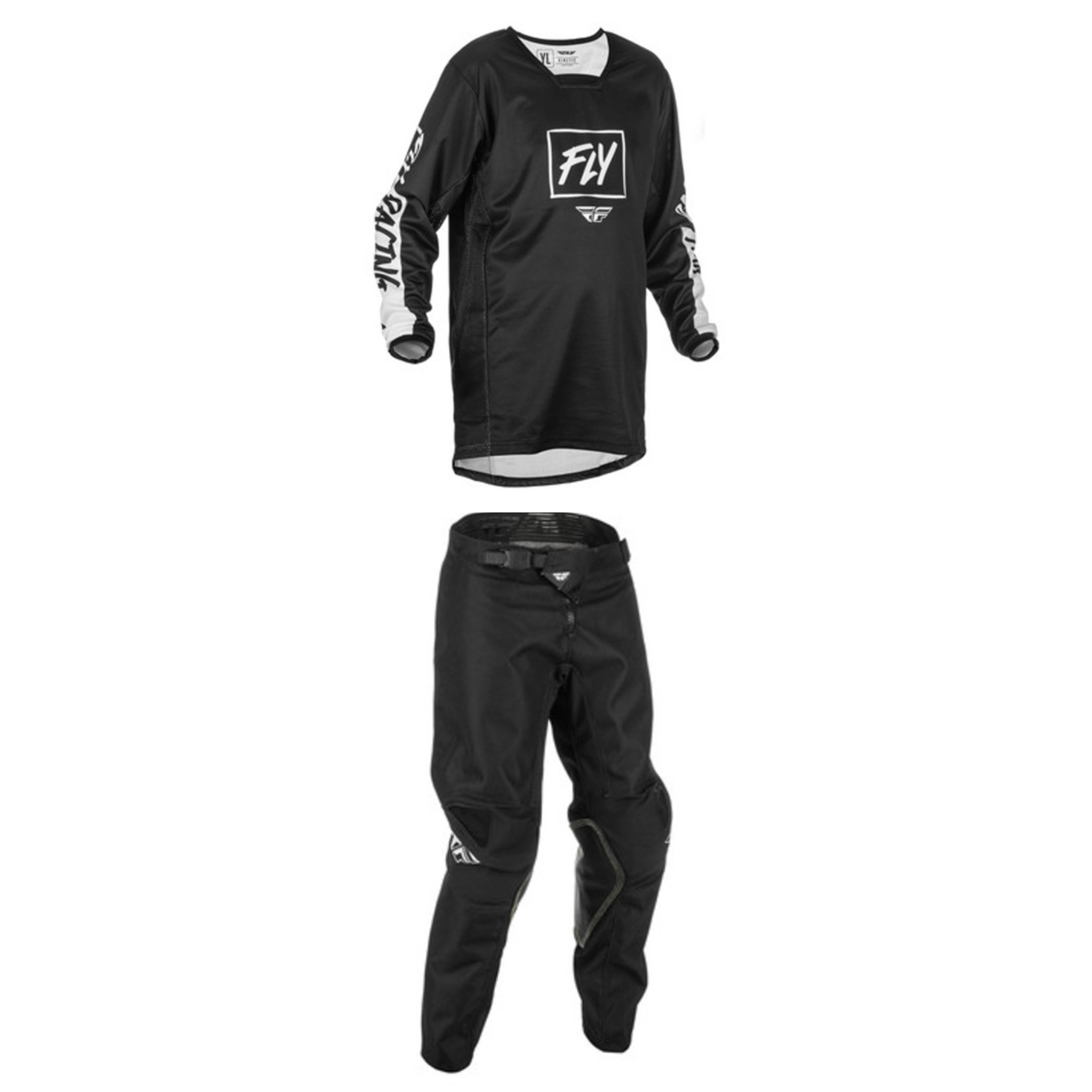 Fly Racing 2022 Kinetic Rebel Youth Full Kit (Black/White)