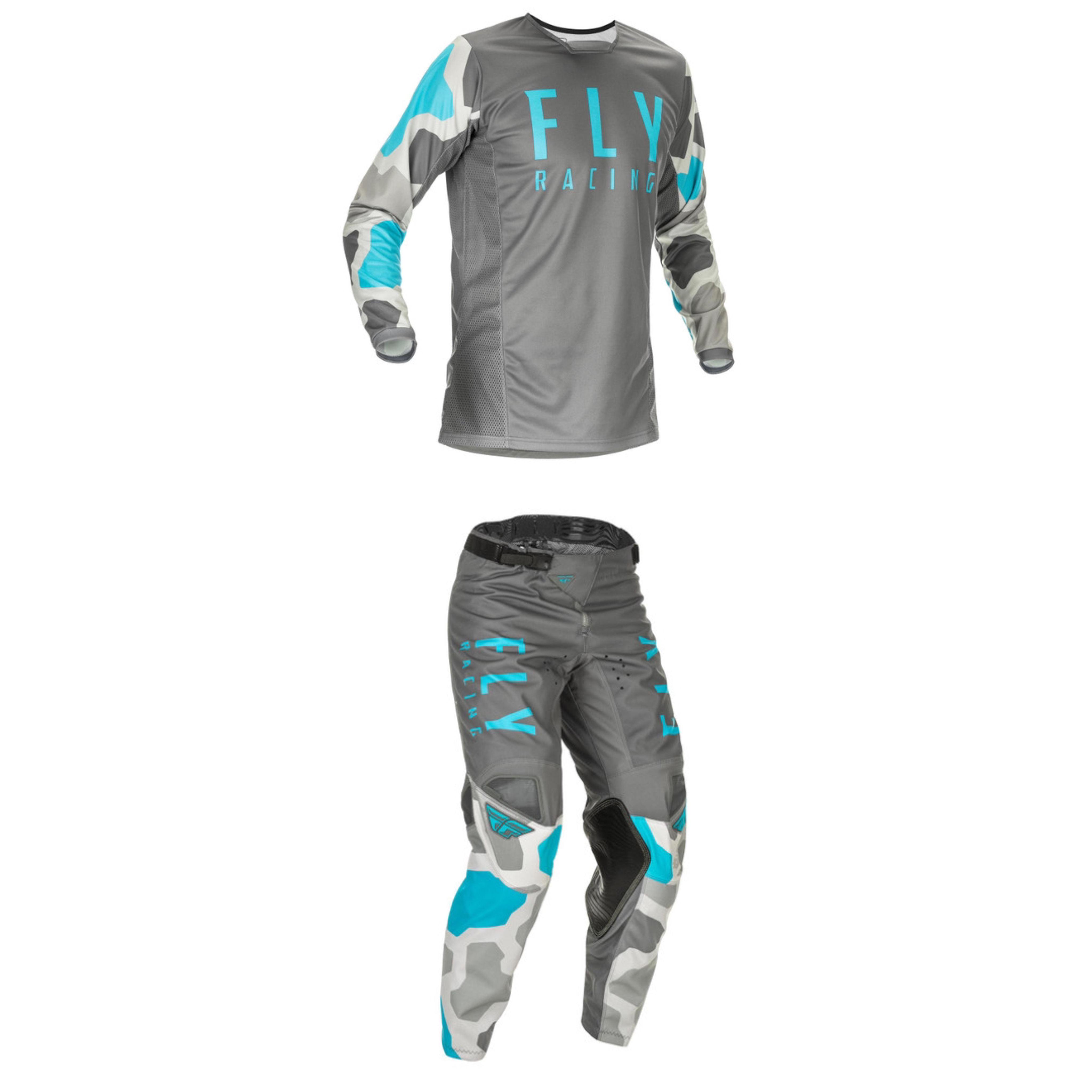 Fly Racing Kinetic K221 Full Kit (Grey/Blue)