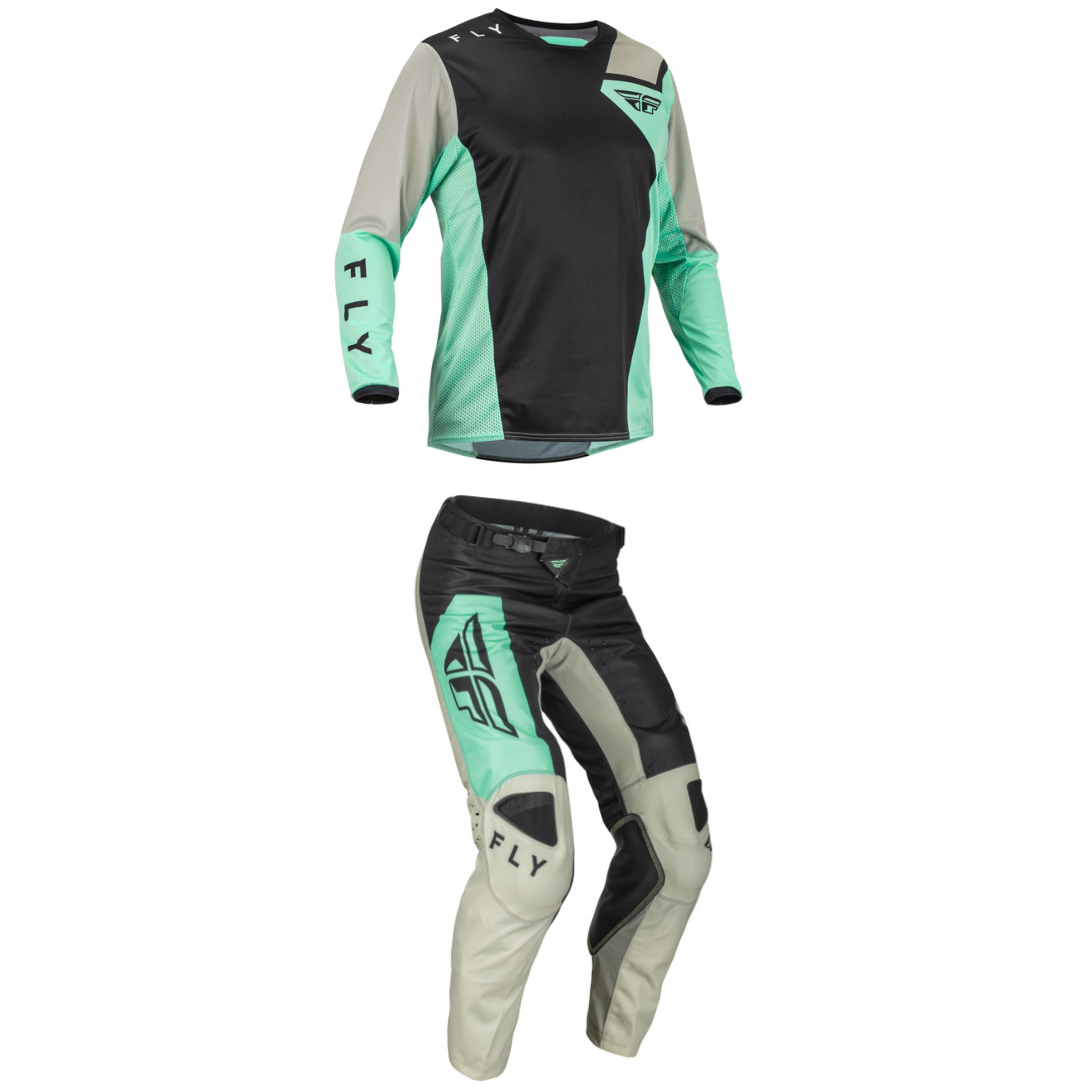 Fly Racing Kinetic Jet Full Kit (Black/Mint/Grey)